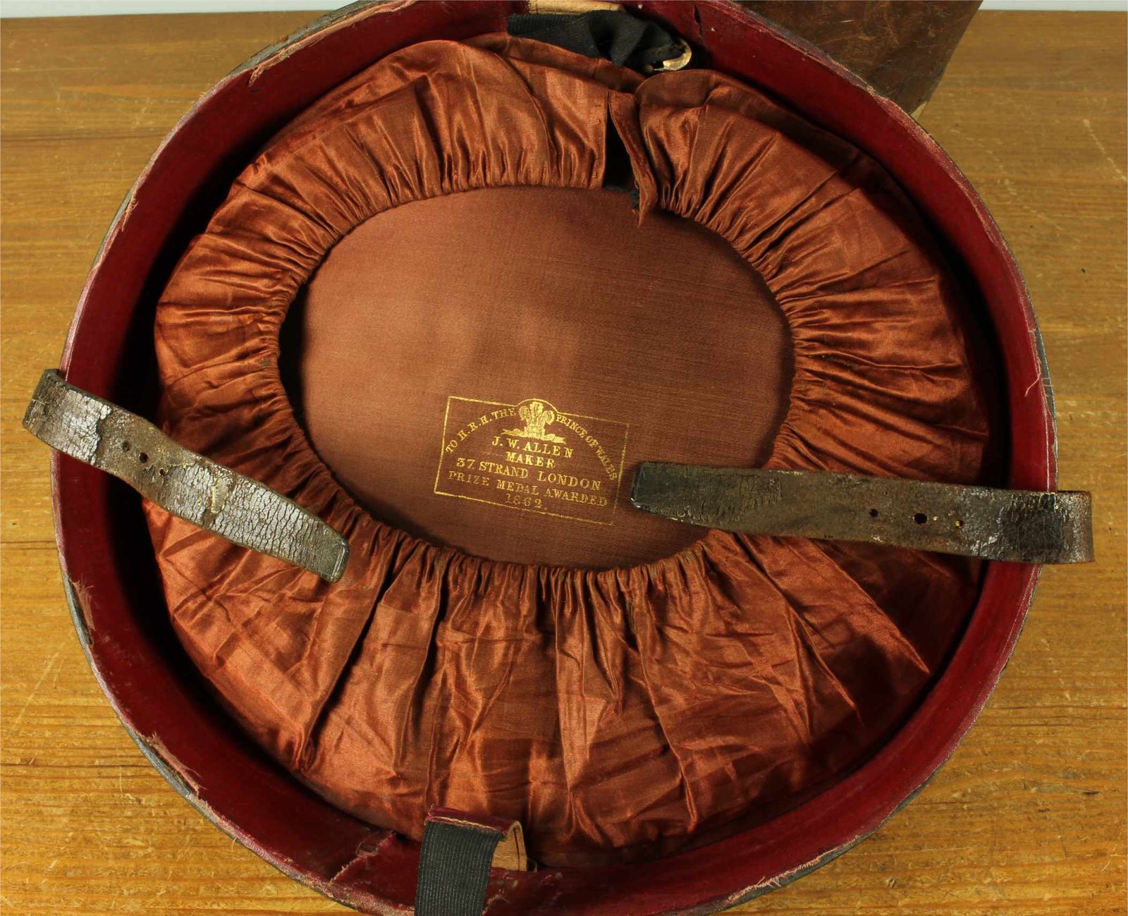 Antique Double Hat Case. Jw Allen Miitary Leather Multi Top Hat Box. photo Home Decor