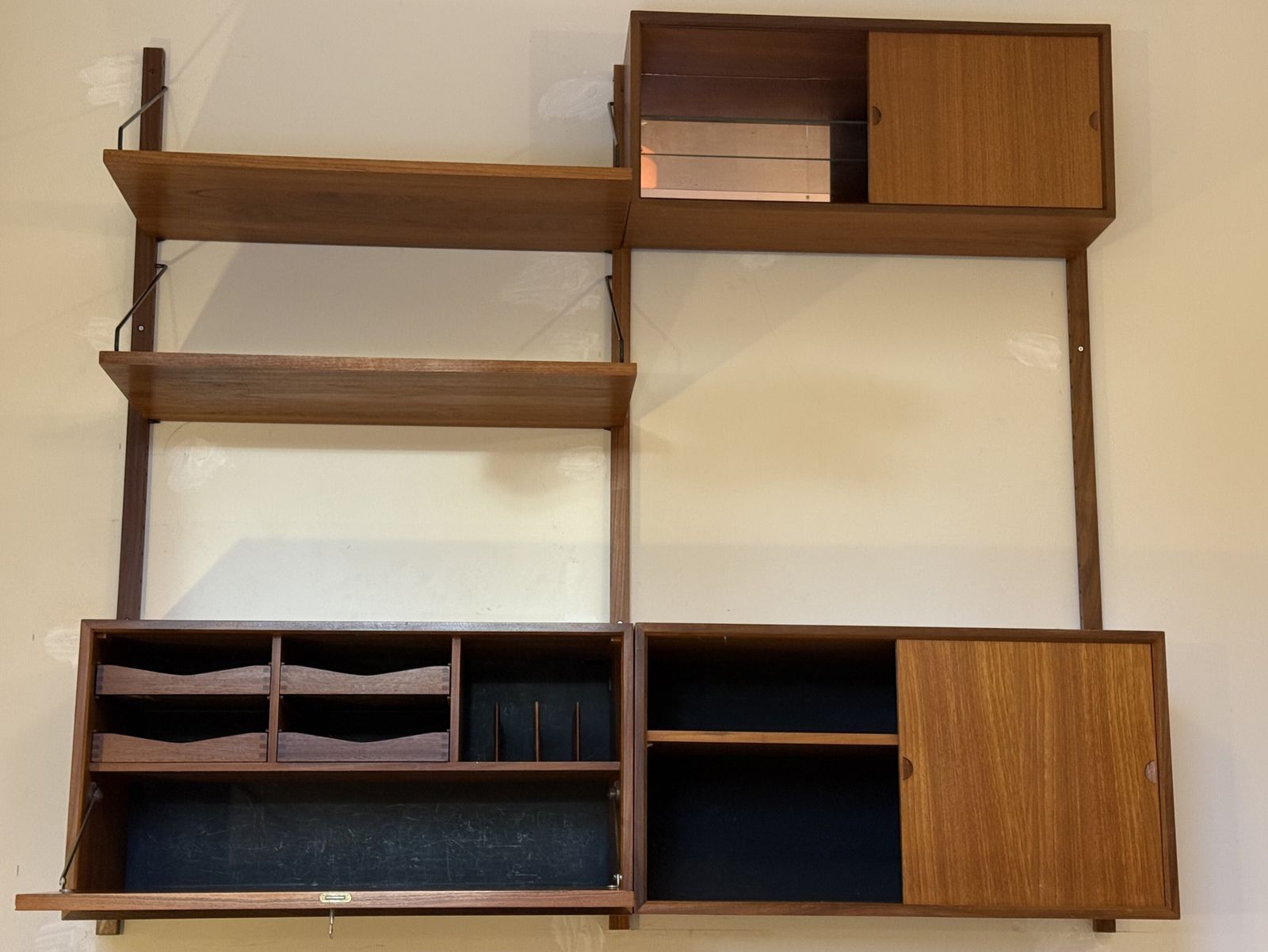 Two Bay Mid Century Danish Wall System By Poul Cadovius photo 1400.0