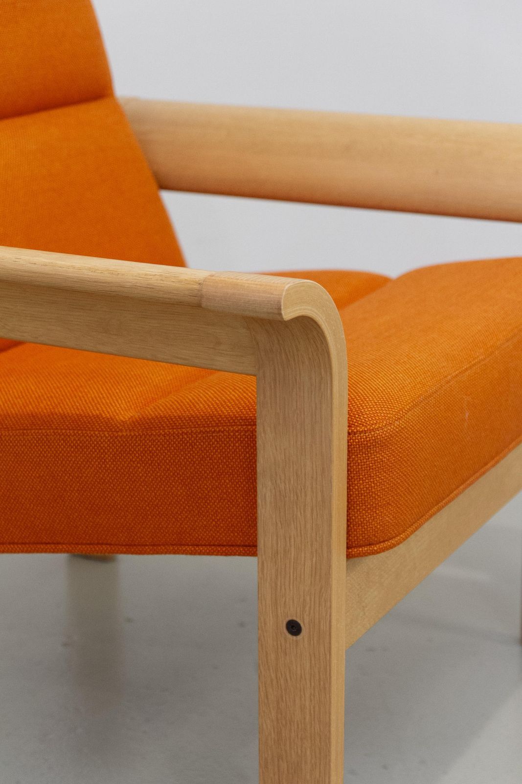 Danish Orange Oak Botium Lounge Chair By Magnus Olesen, 1970s. photo 1113.0