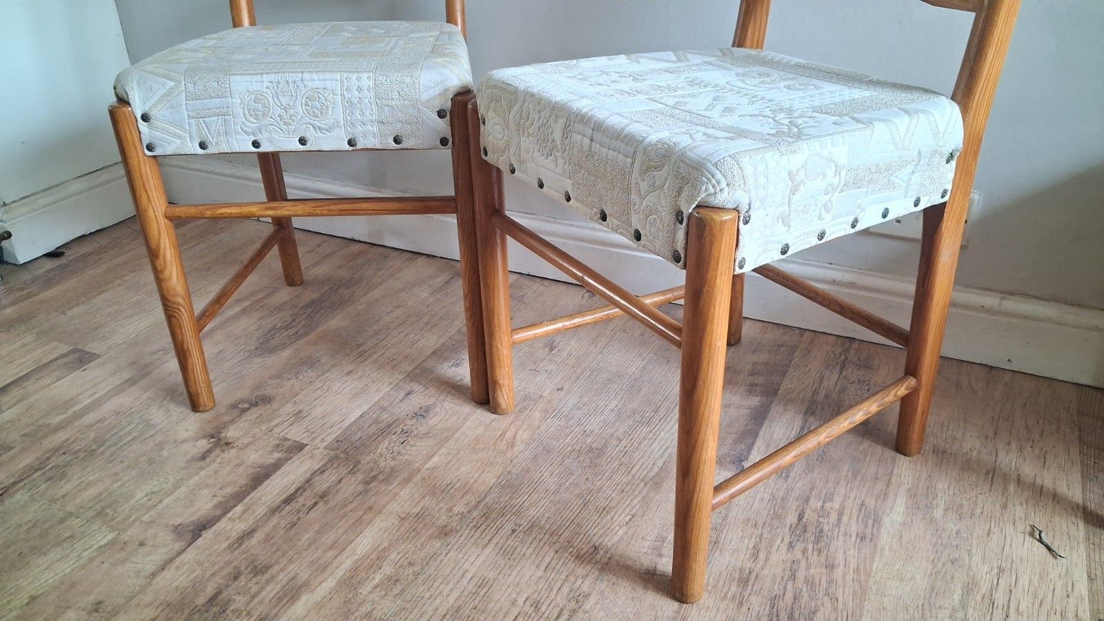 Delightful Pair Of Ercol Elm Ladderback  Dining /Kitchen /Bedroom Chairs photo Furniture