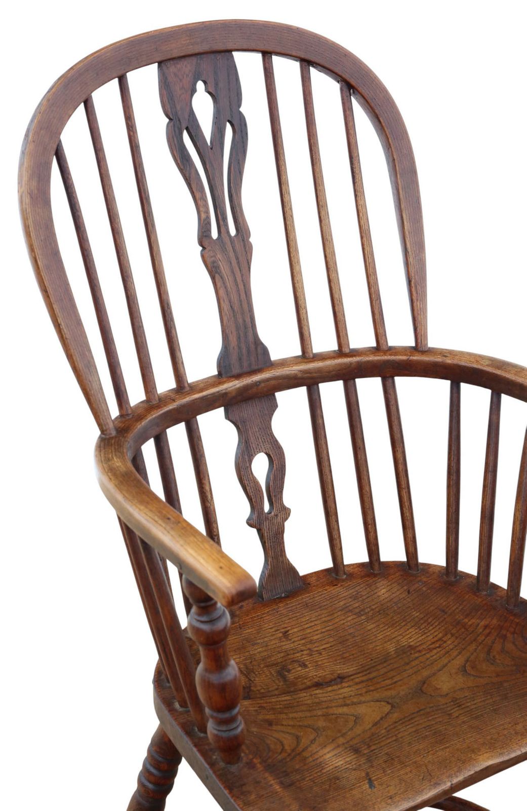 Antique 19th Century Ash & Elm Windsor Carver Elbow Chair – Fine Quality Armchair photo furniture