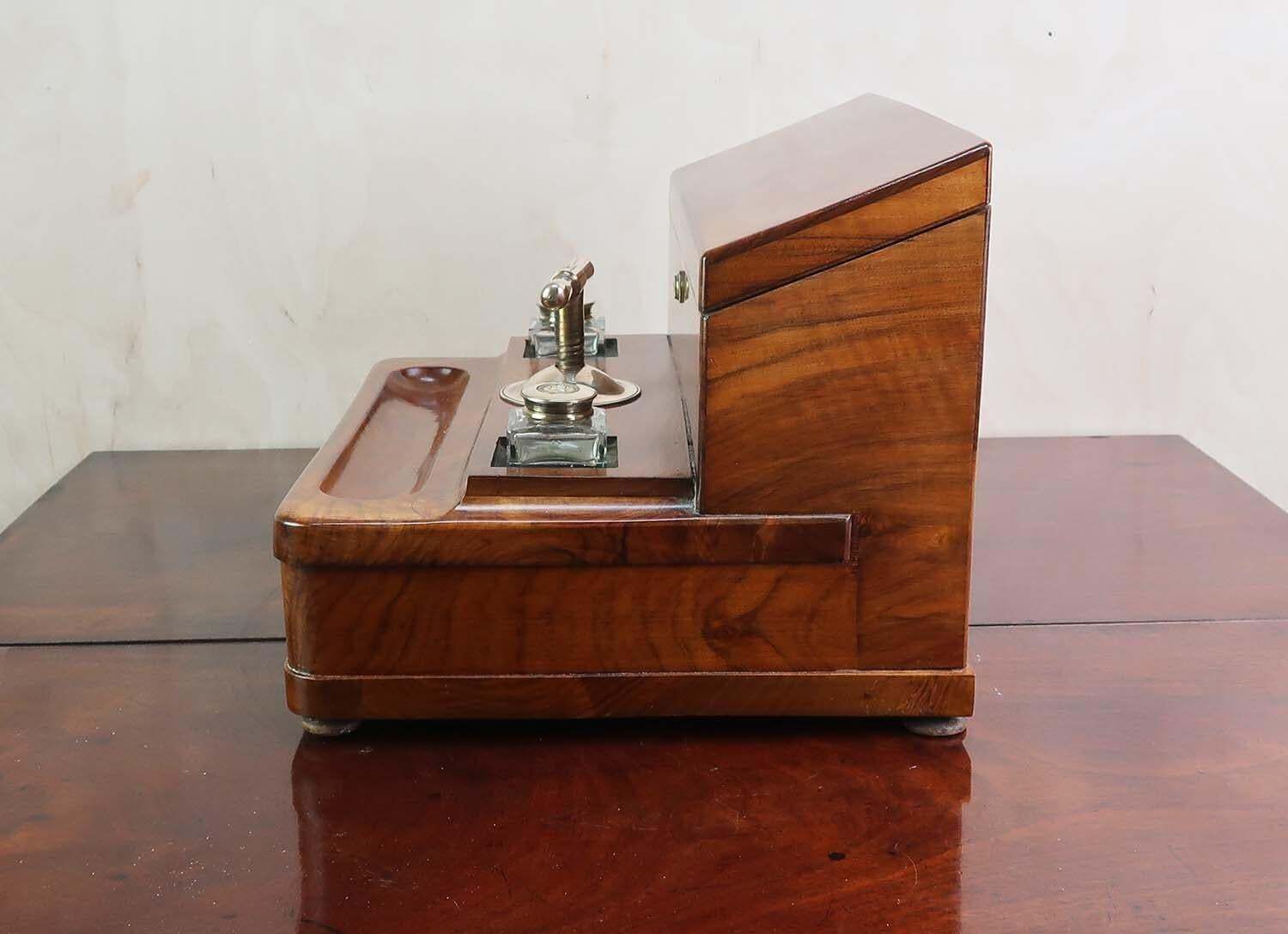 Antique Walnut Letter Box And Copying Press By Mordan. English Dated 1856 photo vinterior