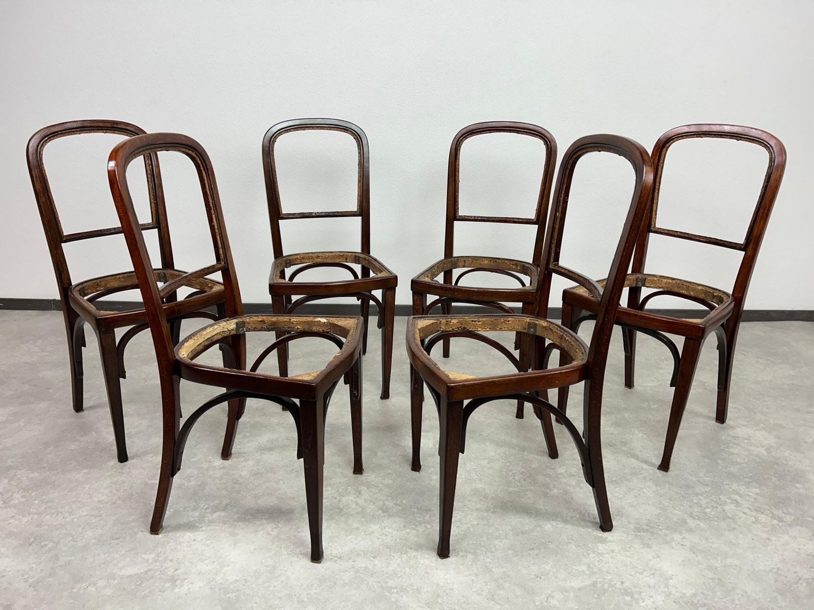 Set Of 6 Dining Chairs No.715 By Gustav Siegel For J&J Kohn photo furniture
