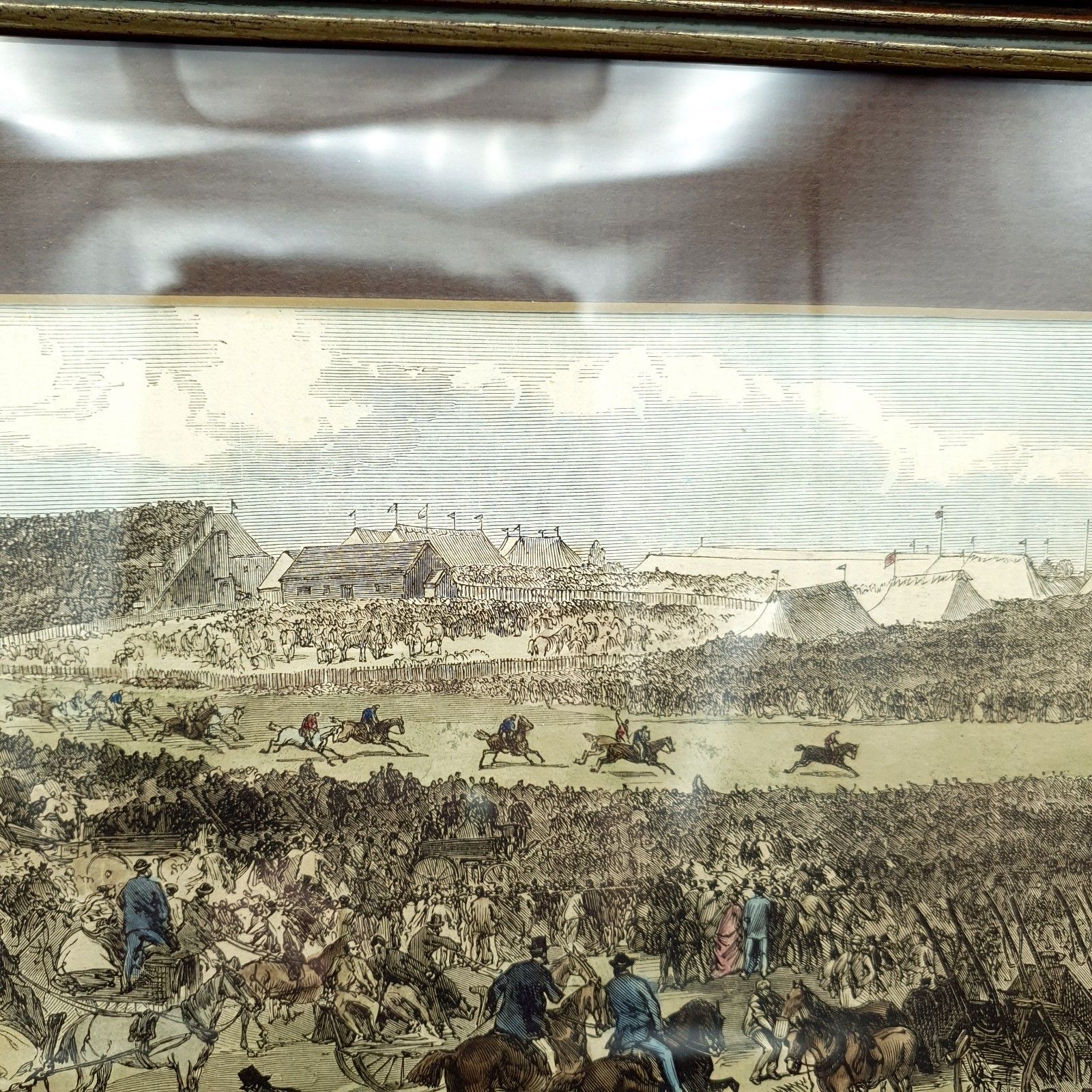 Hand Coloured Print Punchestown Races Prince & Princess Of Wales 43x30.5cm 1800s photo 70.0