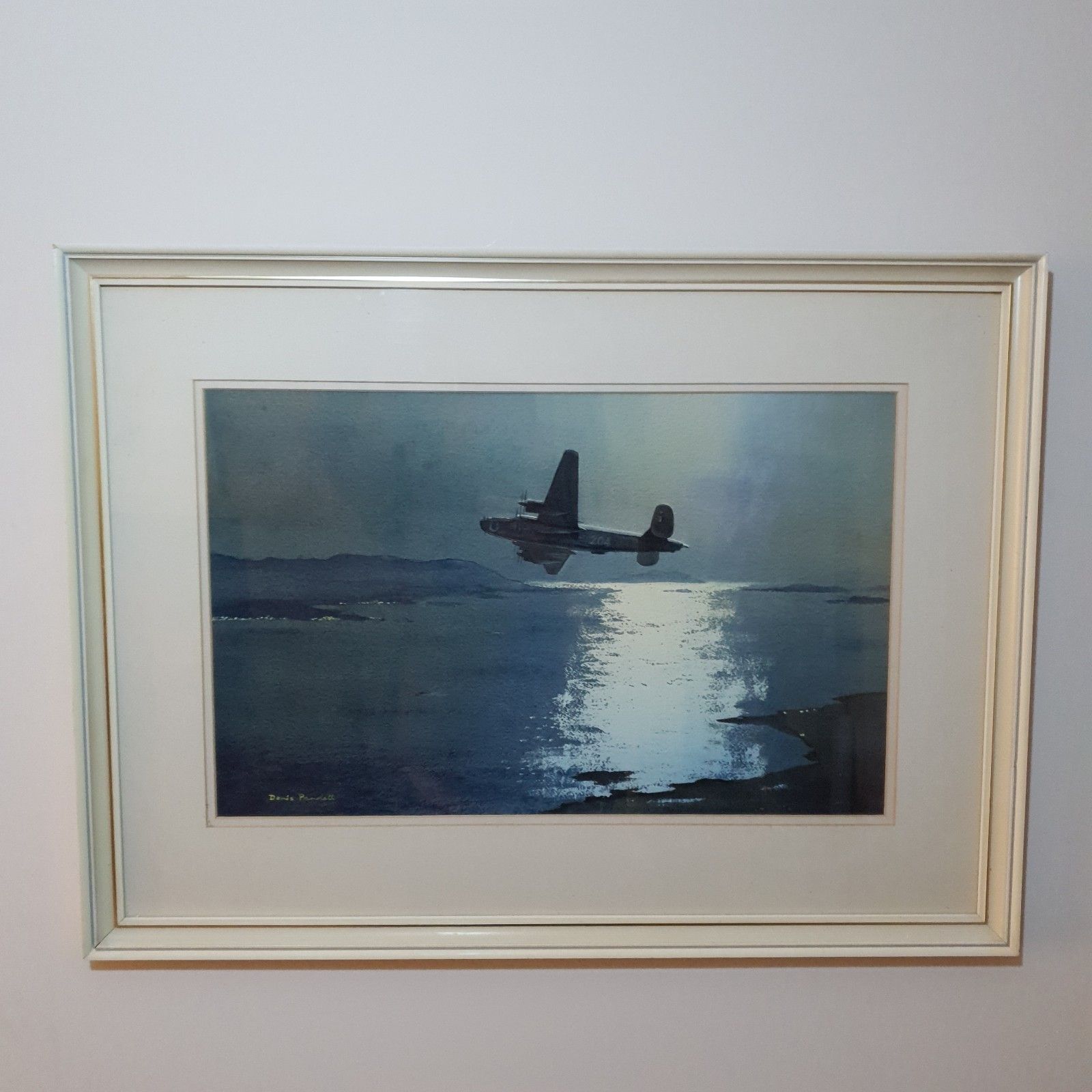 Denis Pannett Original Watercolour Lb 30 Liberator Mk.II? L73cm Raf Aviation photo furniture
