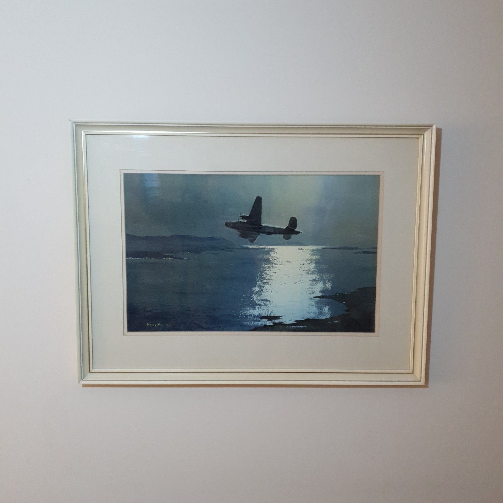 Art Denis Pannett Original Watercolour Lb 30 Liberator Mk.II? L73cm Raf Aviation photo