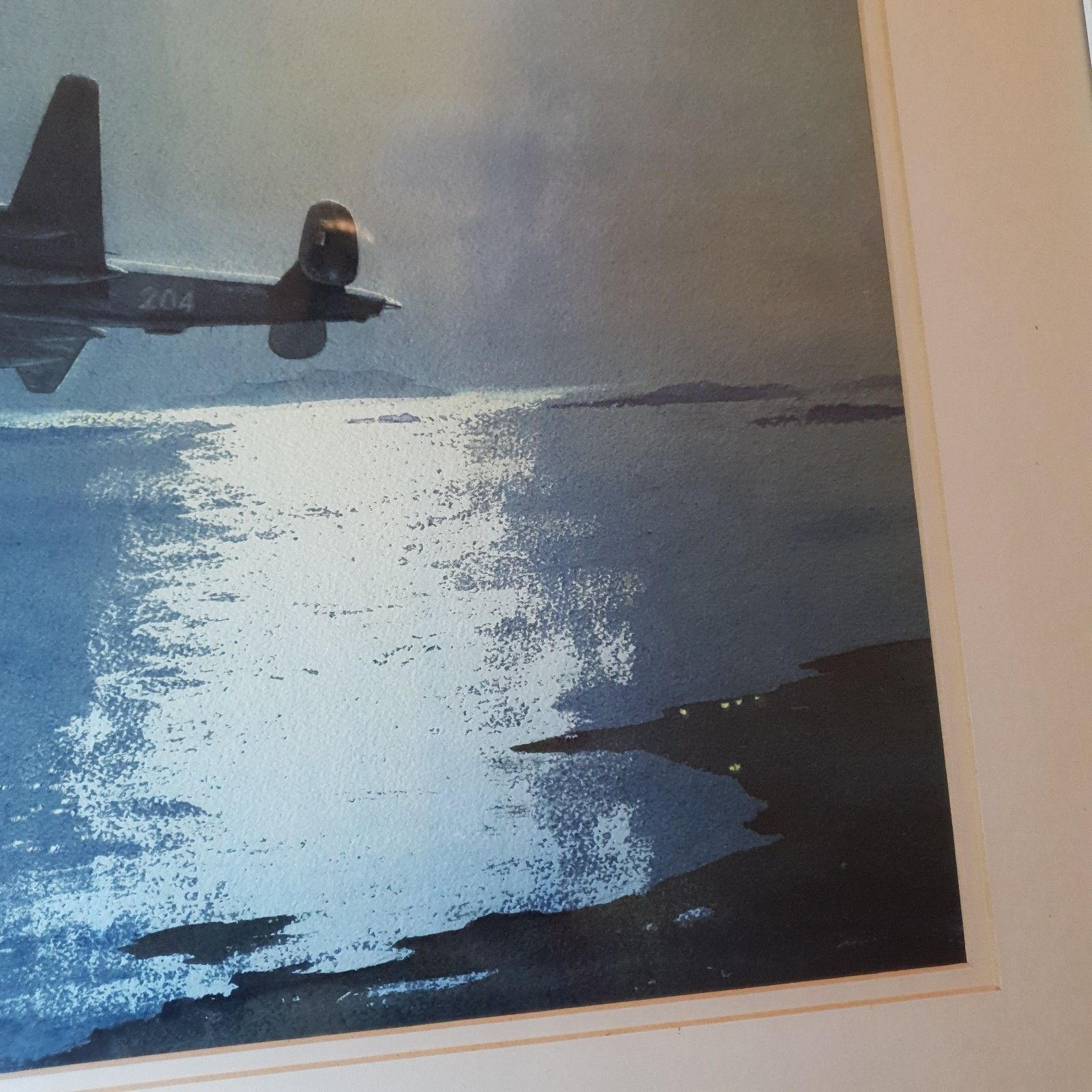 photo vintage Denis Pannett Original Watercolour Lb 30 Liberator Mk.II? L73cm Raf Aviation