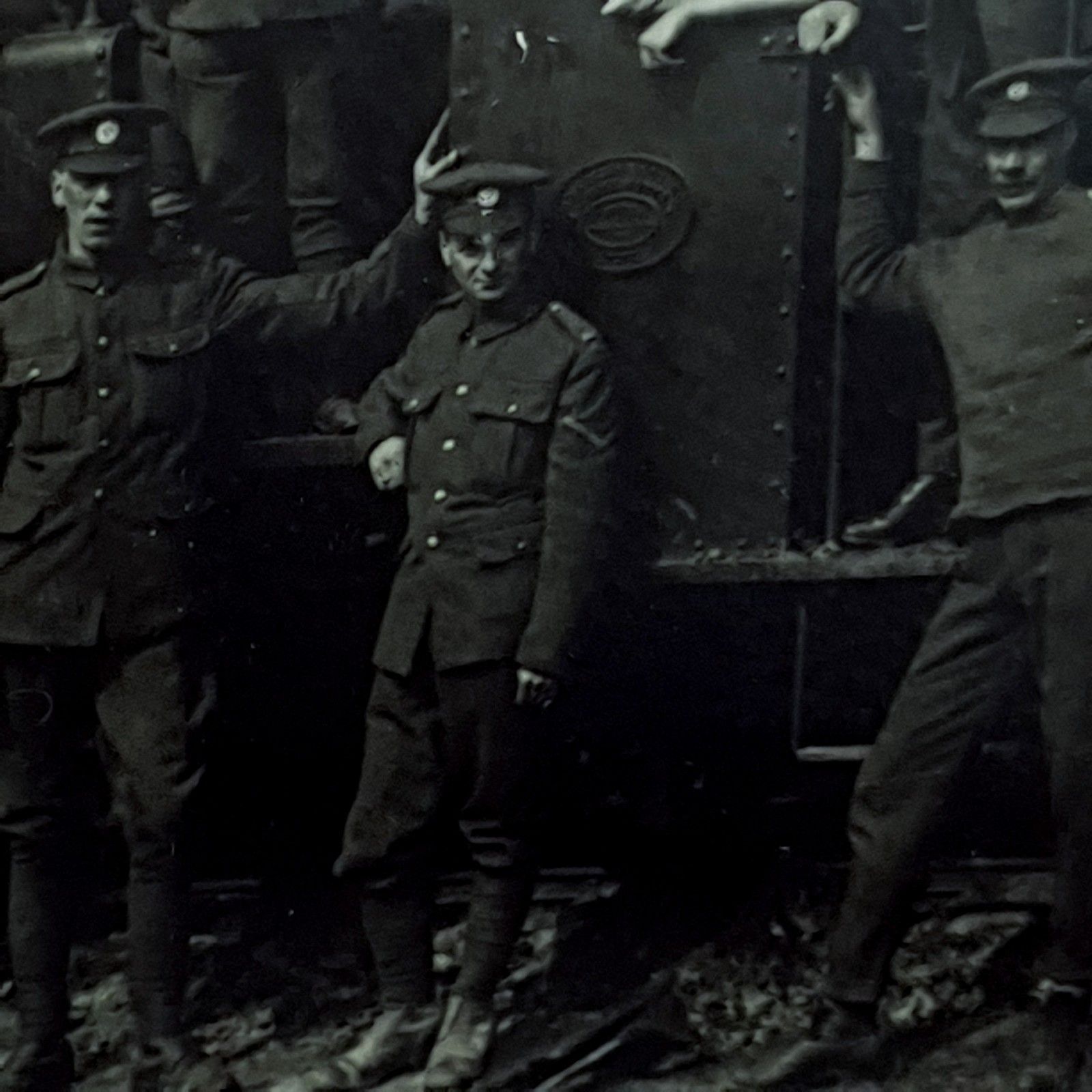 Wwi Photo 8th Battalion Soldiers Possibly Post Office Rifles Framed Antique 1915 photo vintage