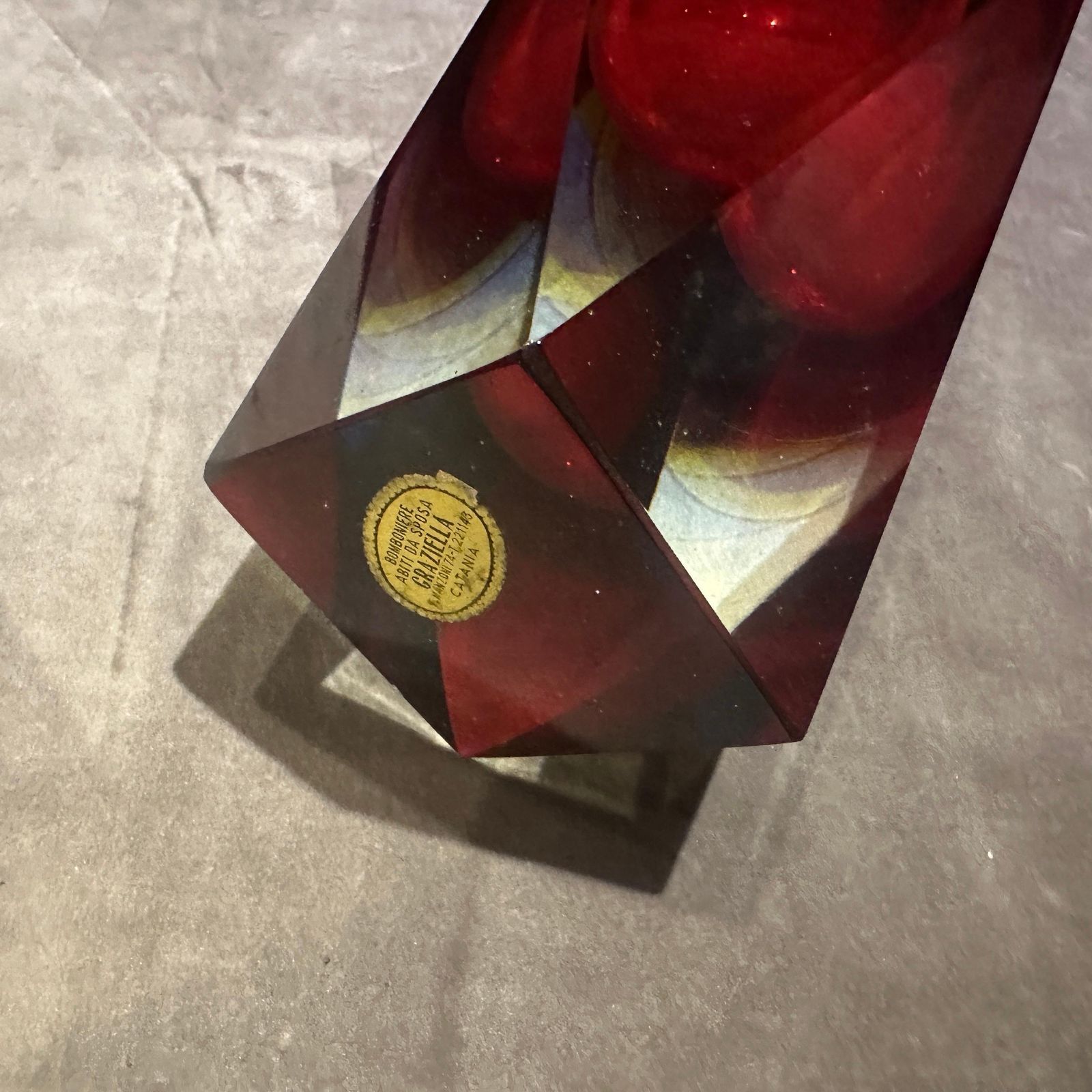 Home Decor 1970s Modernist Red Faceted Murano Glass Vase By Seguso photo