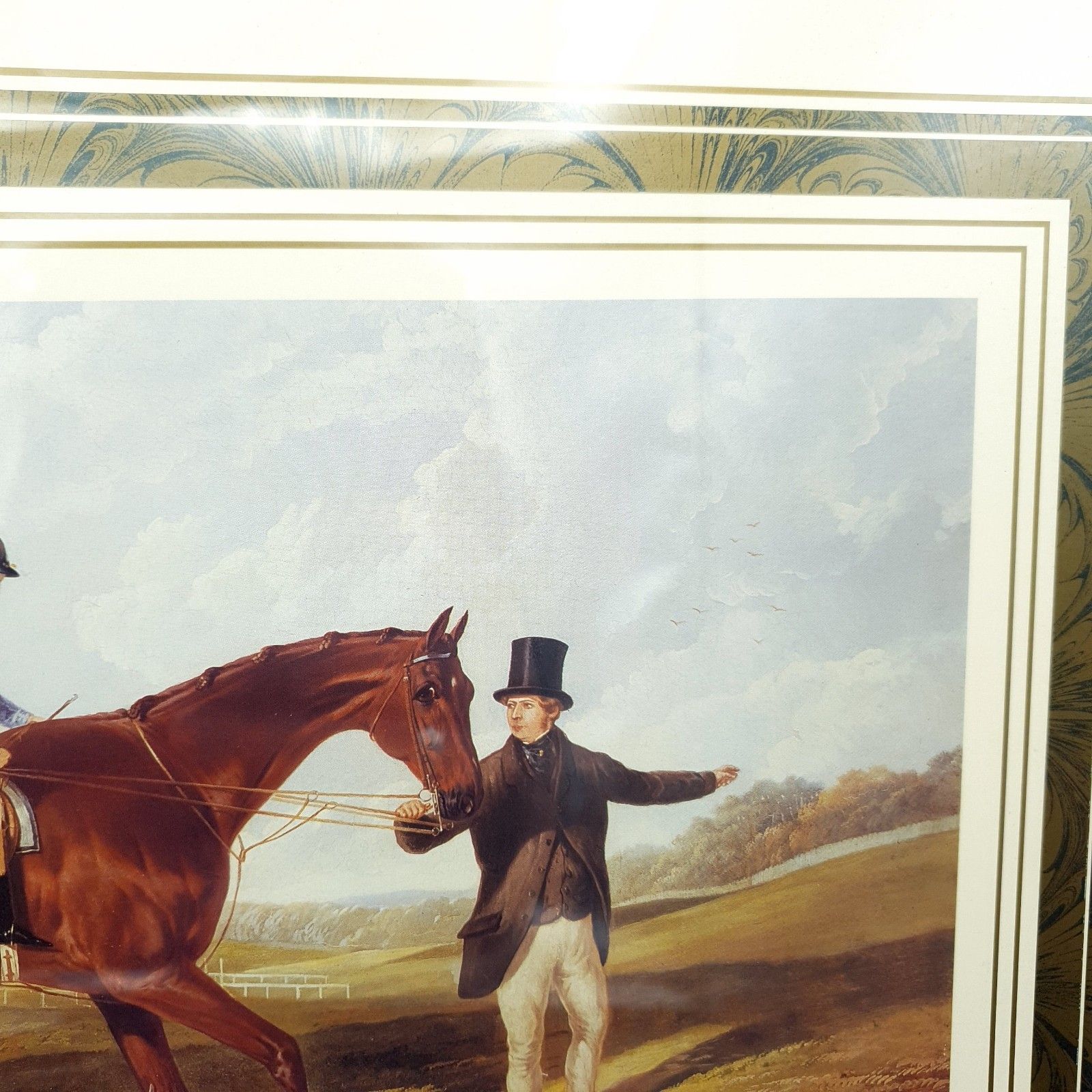 Horse Racing Print Horse & Jockey On Course Dark Wood Frame L45.5cm X H35.5cm photo 60.0