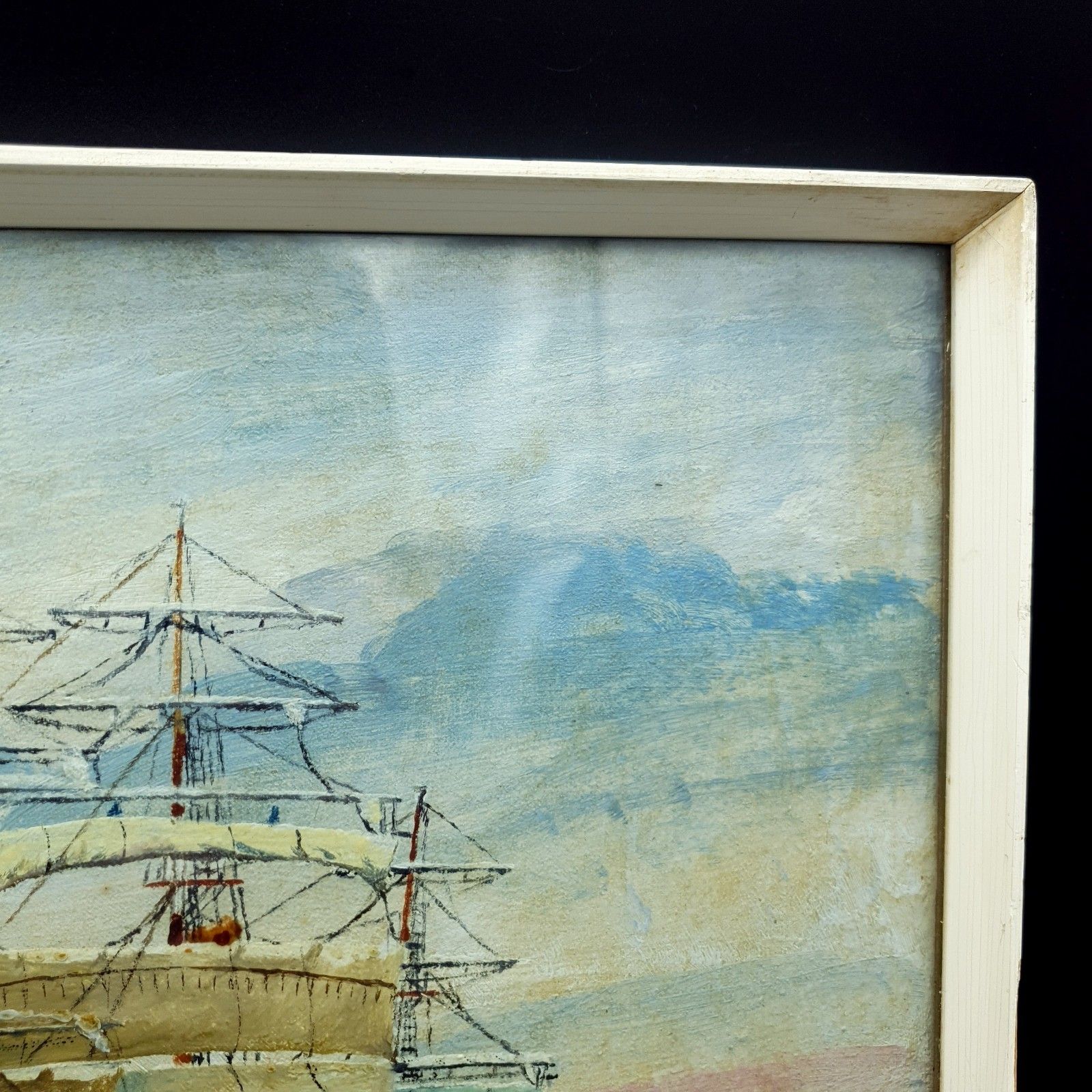Captain George Young Signed Oil Painting Middlesex C1930s Clan Line Ship W35x27c photo 600.0