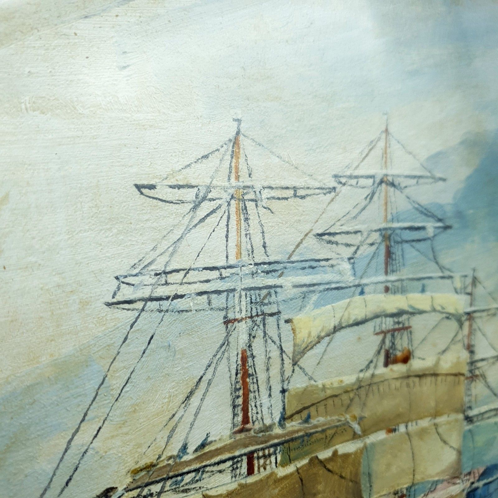 photo buy Captain George Young Signed Oil Painting Middlesex C1930s Clan Line Ship W35x27c