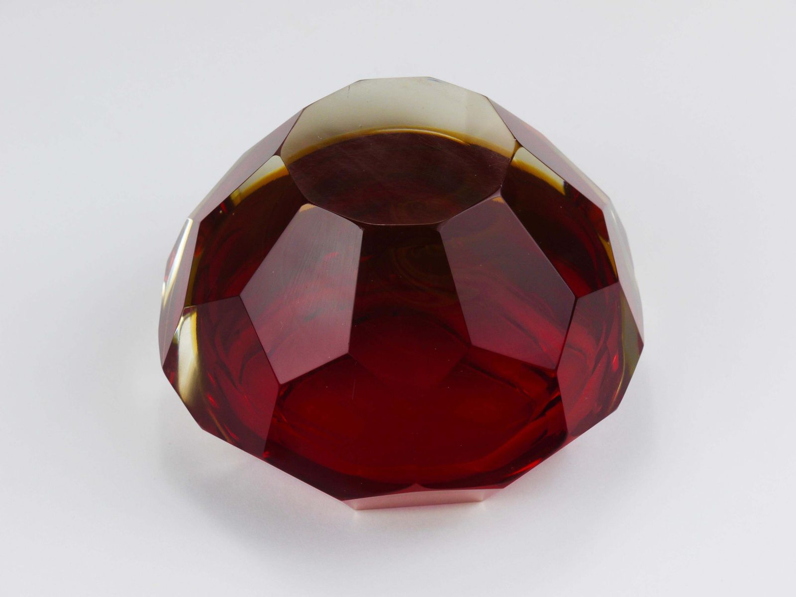 photo buy Mandruzzato Sommerso Faceted Caviar Murano Glass Diamond Bowl, Italy, 1960s