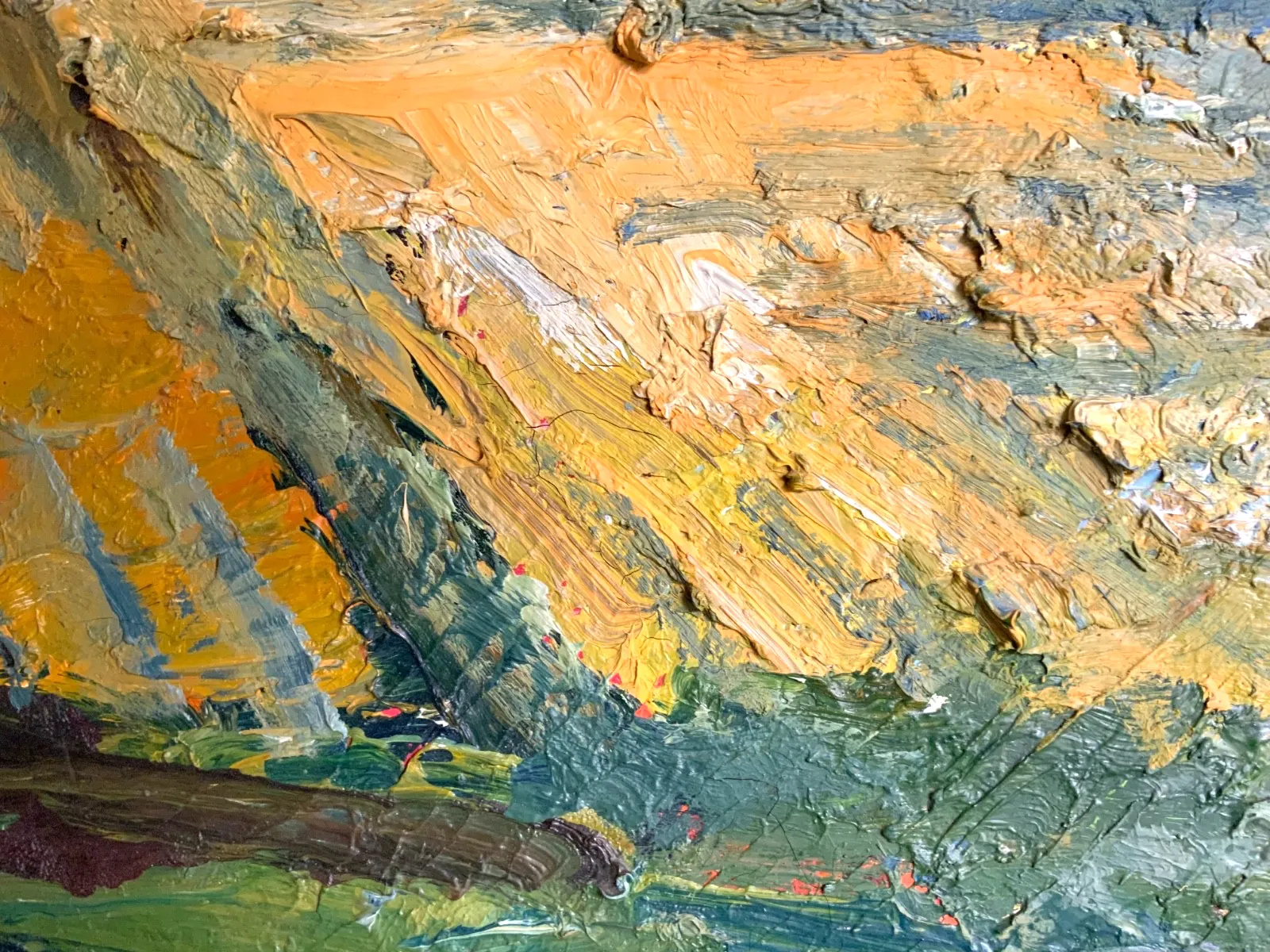 photo buy Vintage Swedish School Modernist Oil Painting, “Autumn Landscape” By Aksel 1960s