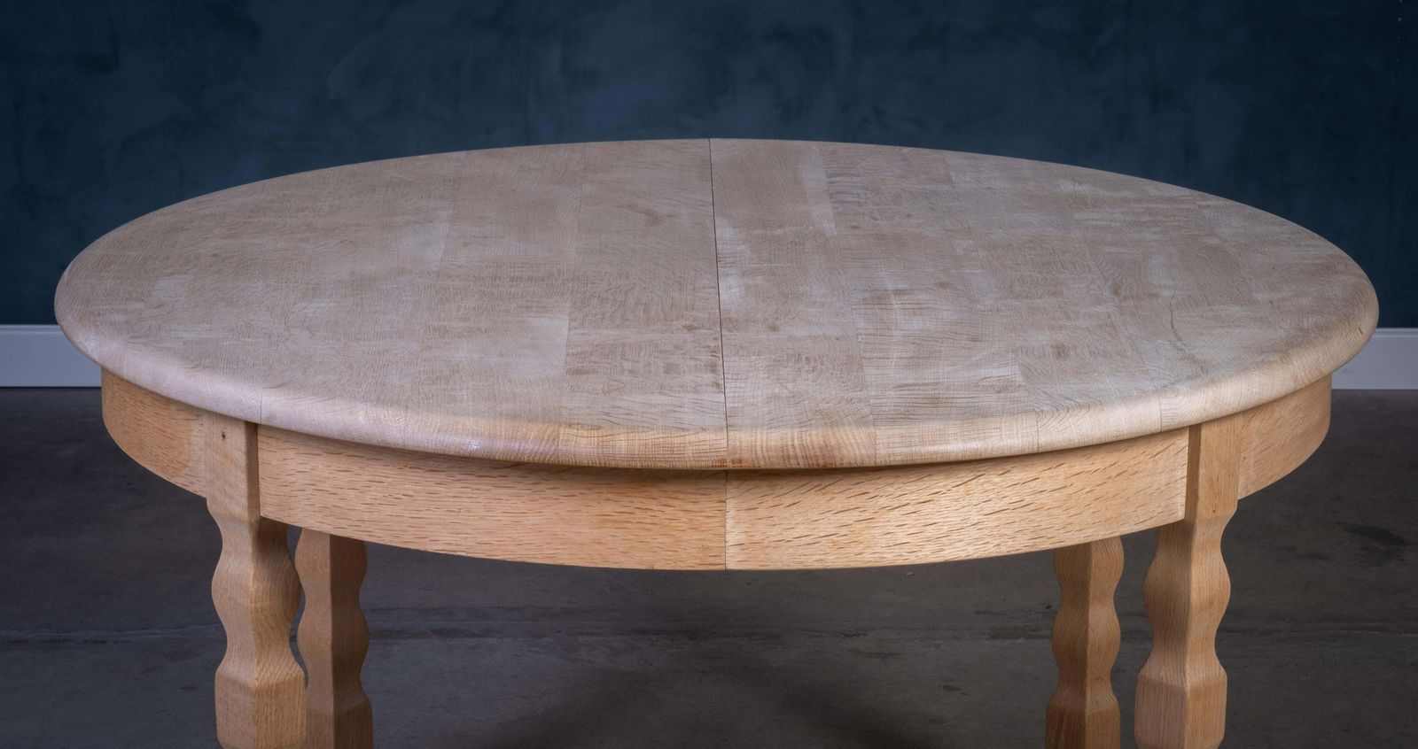 Brutalist Solid Oak Dining Table By Henning Kjærnulf, 1970s photo vinterior