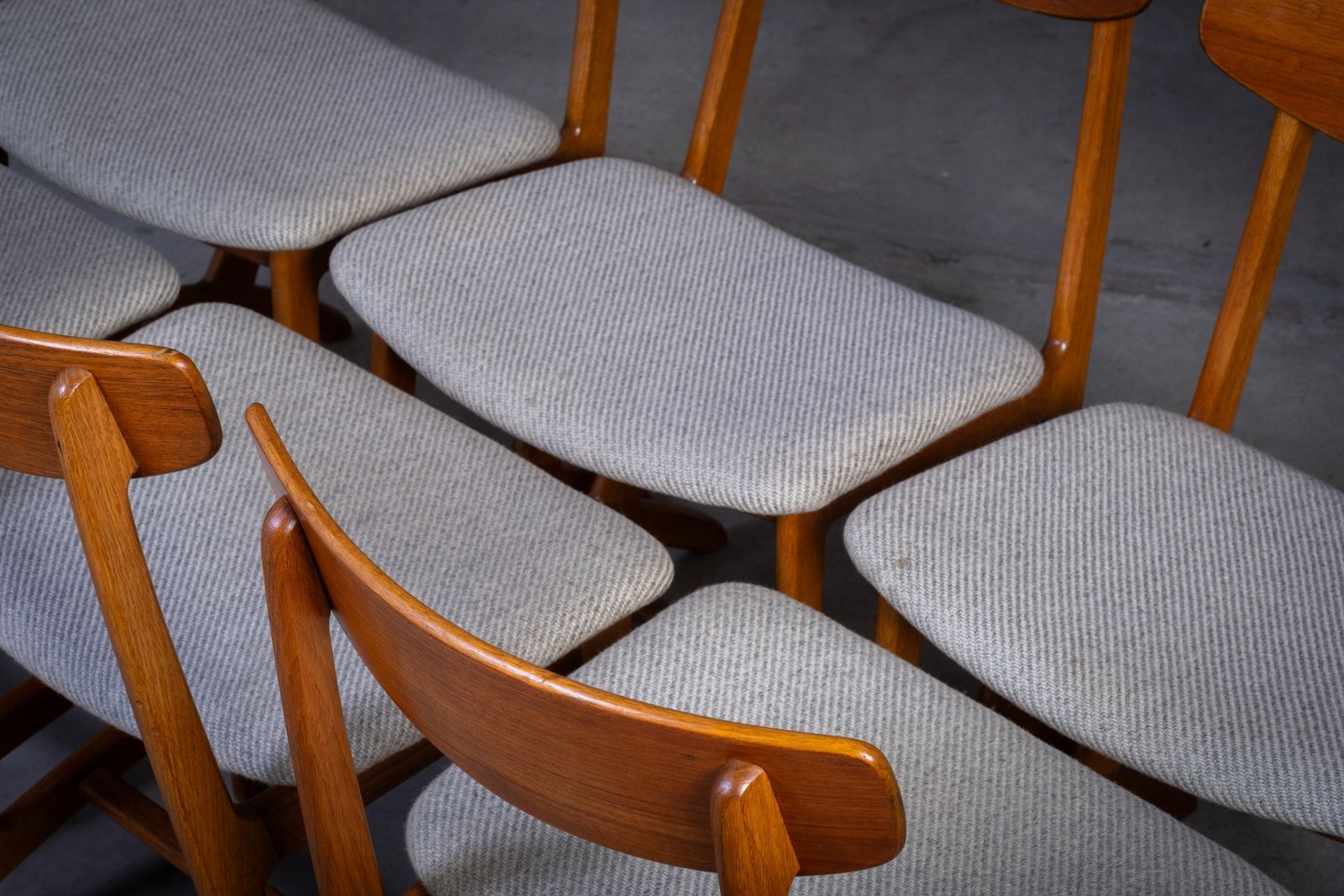 Set Of Six Danish Dining Chairs In Oak And Teak, 1960s photo 2258.0