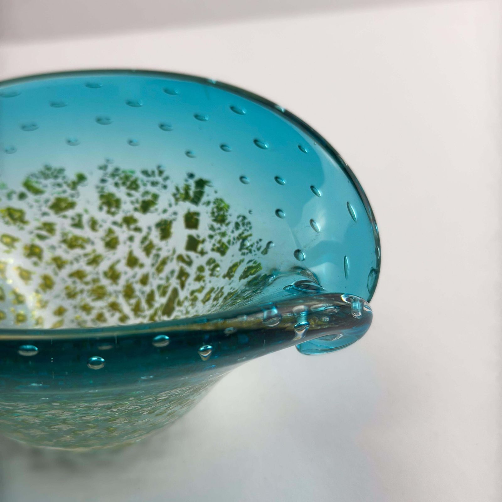 Turquoise Murano Glass Clam Shell Bowl By Archimede Seguso, Italy, 1960s photo Home Decor