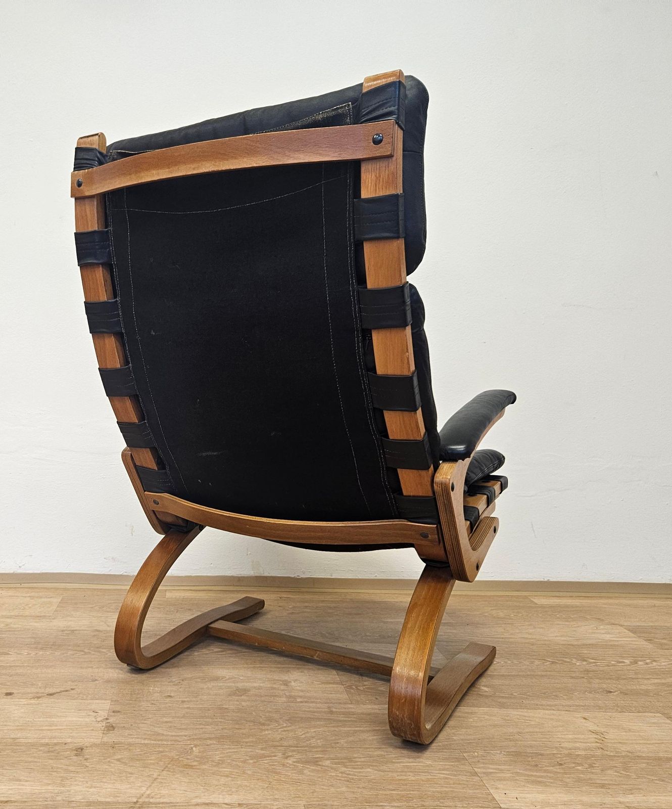 Kengu Leather Lounge Chair By Elsa & Nordahl Solheim Rybo Rykken, Norway, 1960s photo 764.0