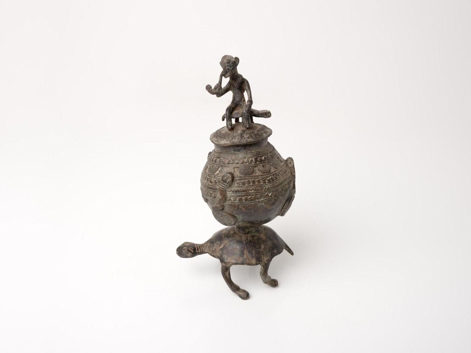 Dogon Bronze Vessel | West African Sculpture | African Bronze Urn