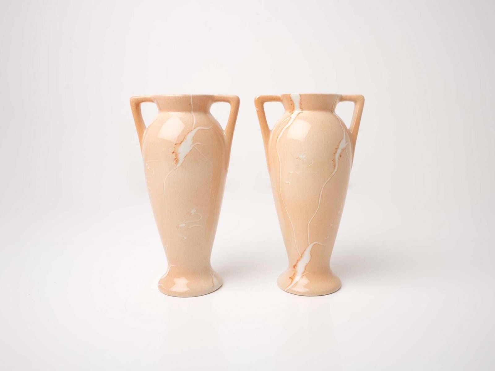 Pair Of Art Deco Vases | 1920s Ceramic Vase Set | Matching Vases