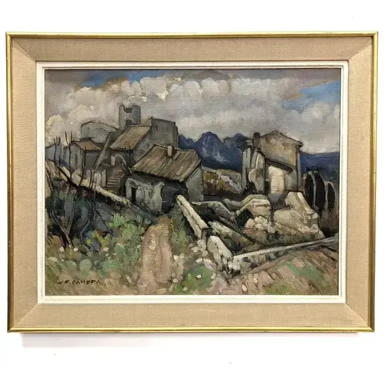 Oil On Canvas Of A Provençal Landscape, Signed Jean Frederic Canepa