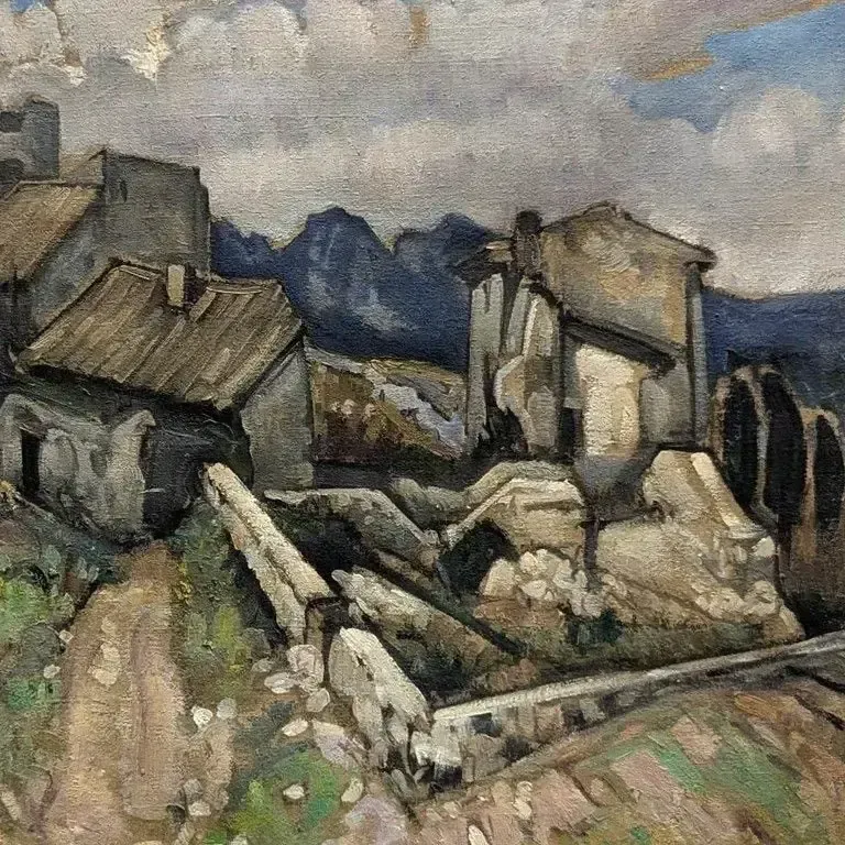 Oil On Canvas Of A Provençal Landscape, Signed Jean Frederic Canepa photo for sale