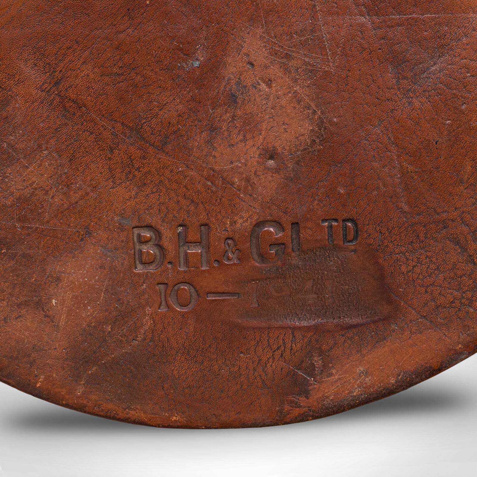 1218.0 Vintage Drawing Room Waste Paper Basket, English, Leather Study Bin, Mid Century photo