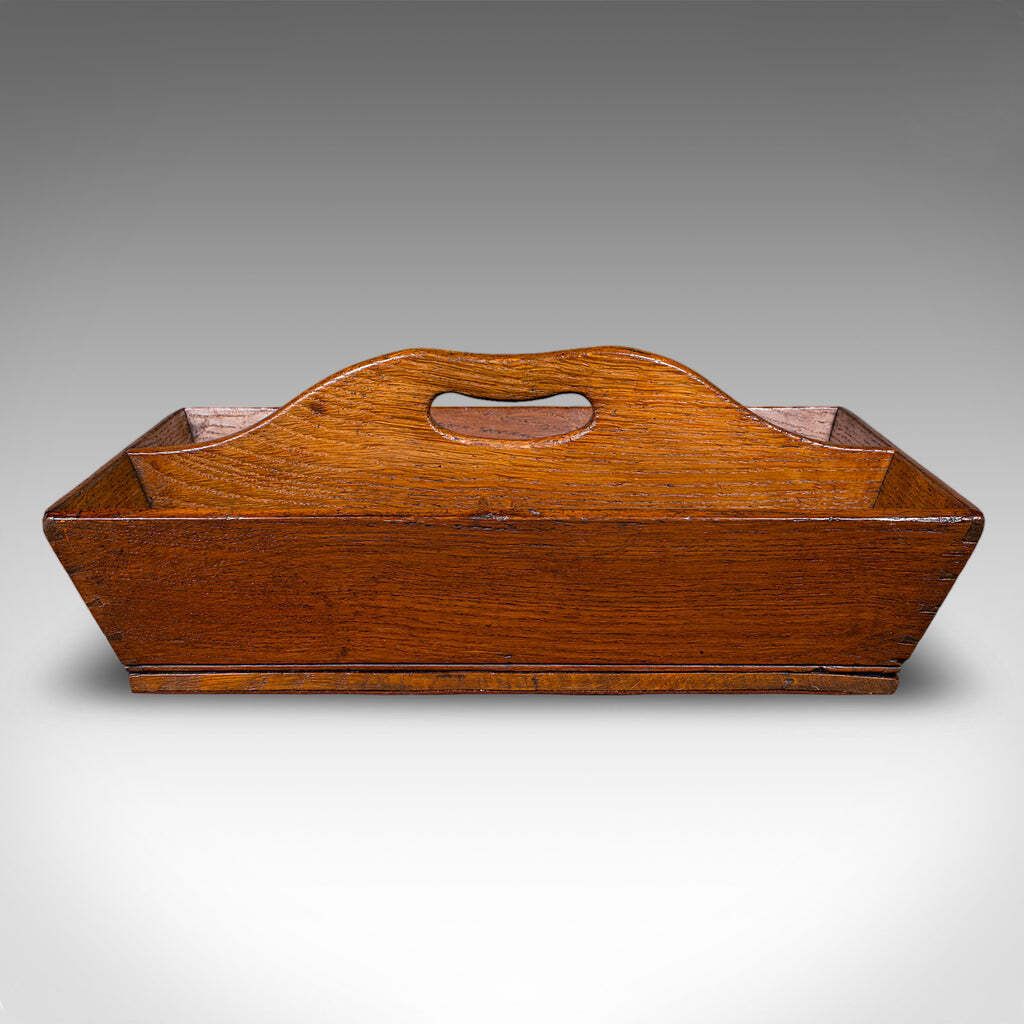 Antique Housekeeper’s Carry, English Oak, Cutlery Tray, Trug, Work Box, Georgian photo furniture