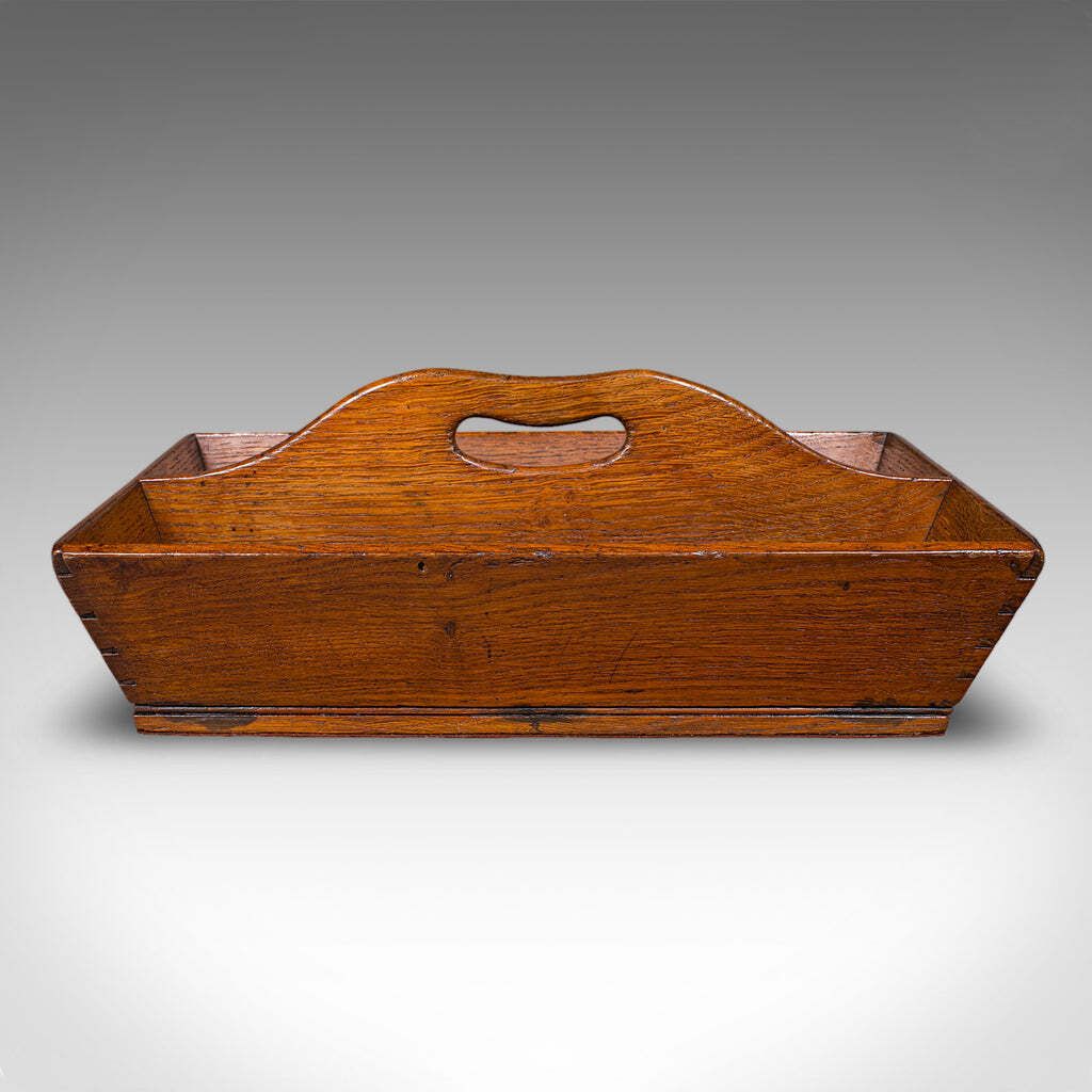 Antique Housekeeper’s Carry, English Oak, Cutlery Tray, Trug, Work Box, Georgian photo Home Decor