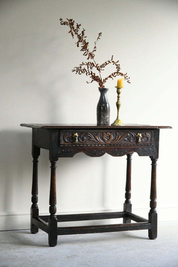 Carved Oak Occasional Table, 1800s