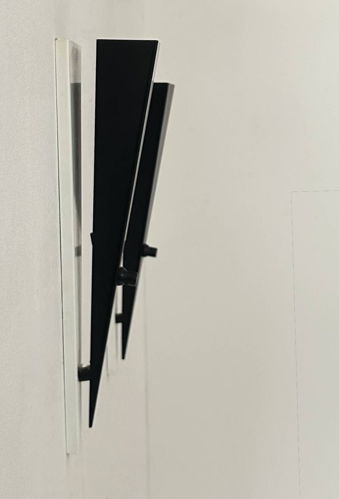 Pair Of Vintage Wall Lights, Black And White Lacquered Metal, France, 1970 photo vintage