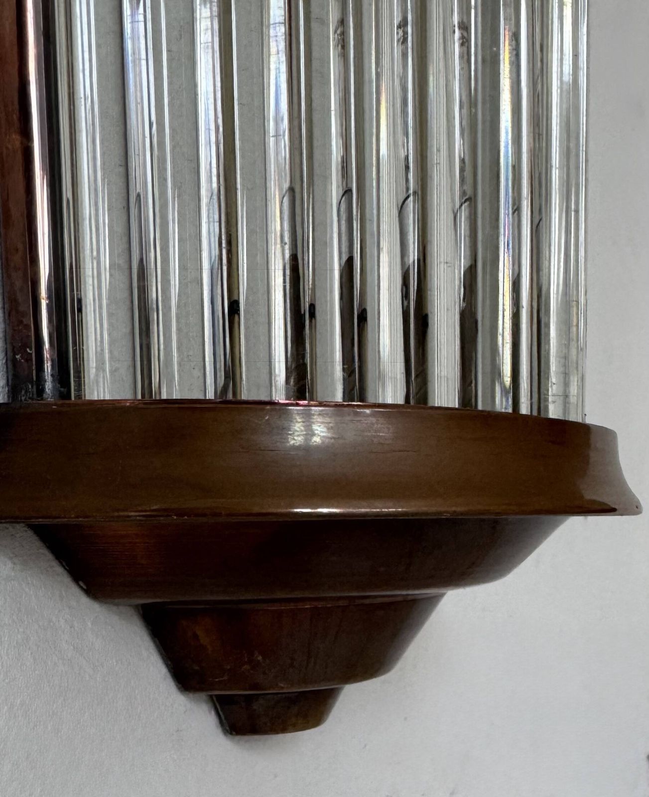 Vintage Wall Light, Copper And Glass, France, 1940 photo vinterior