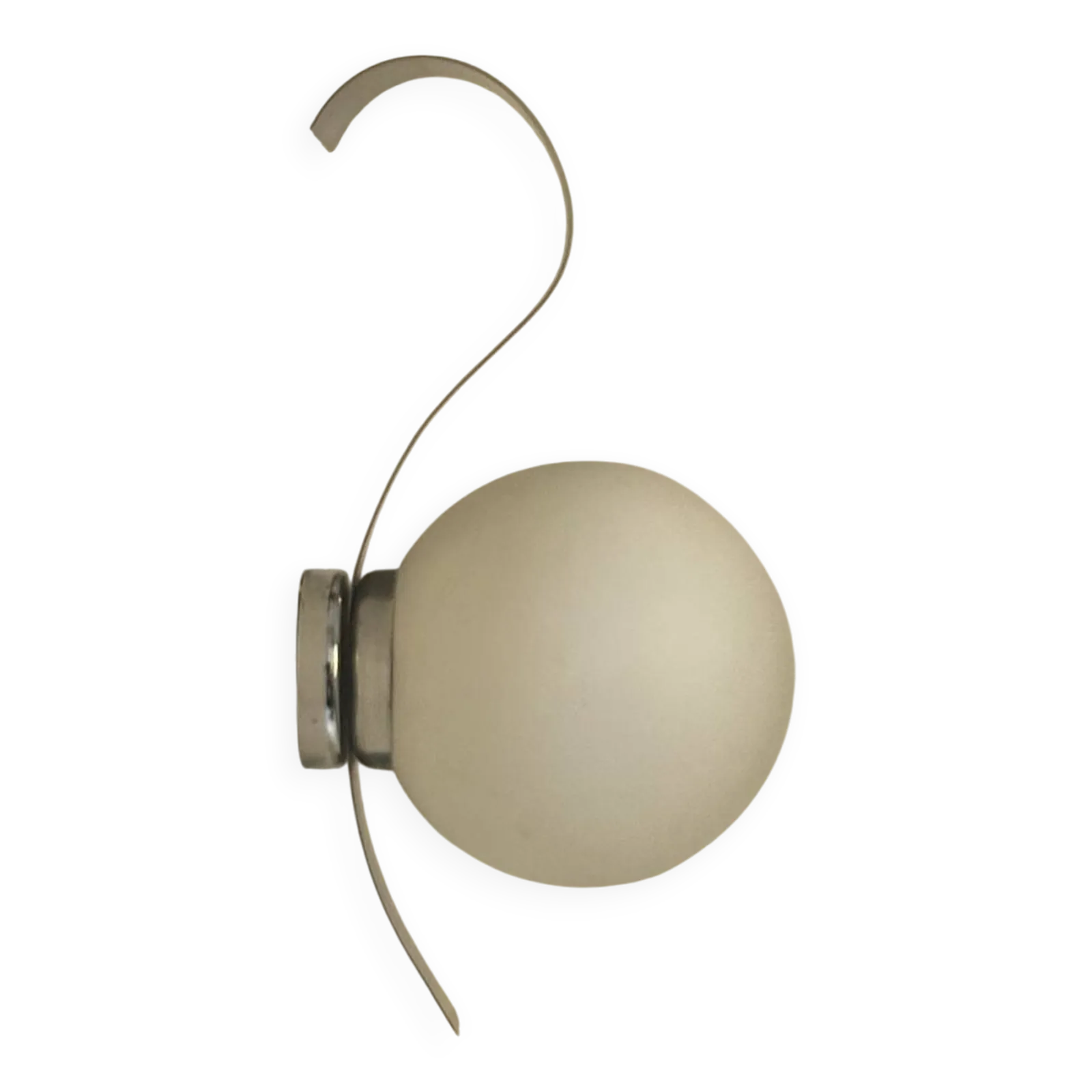 Vintage Wall Light, Opaline Glass And Brushed Metal, France, 1960