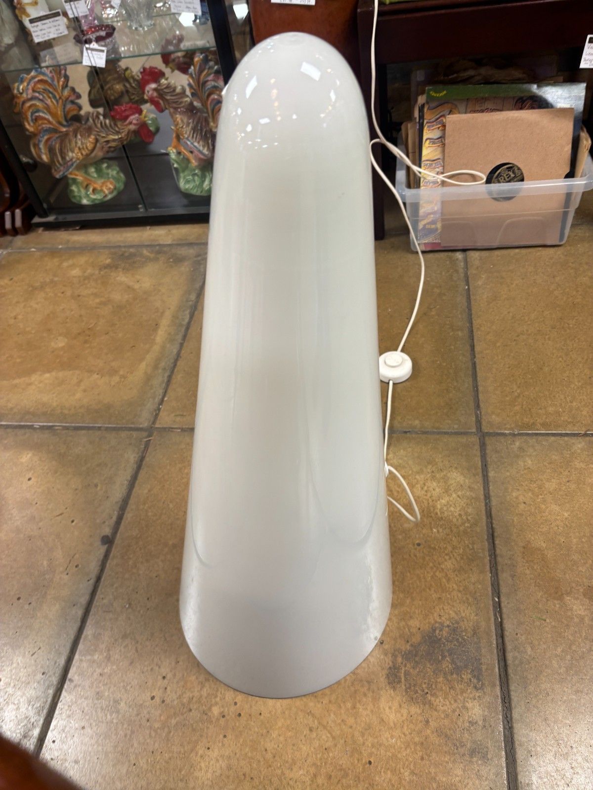 Rare Large Mid Century Peill & Putzler Cone Milk Glass Lamp photo 395.0