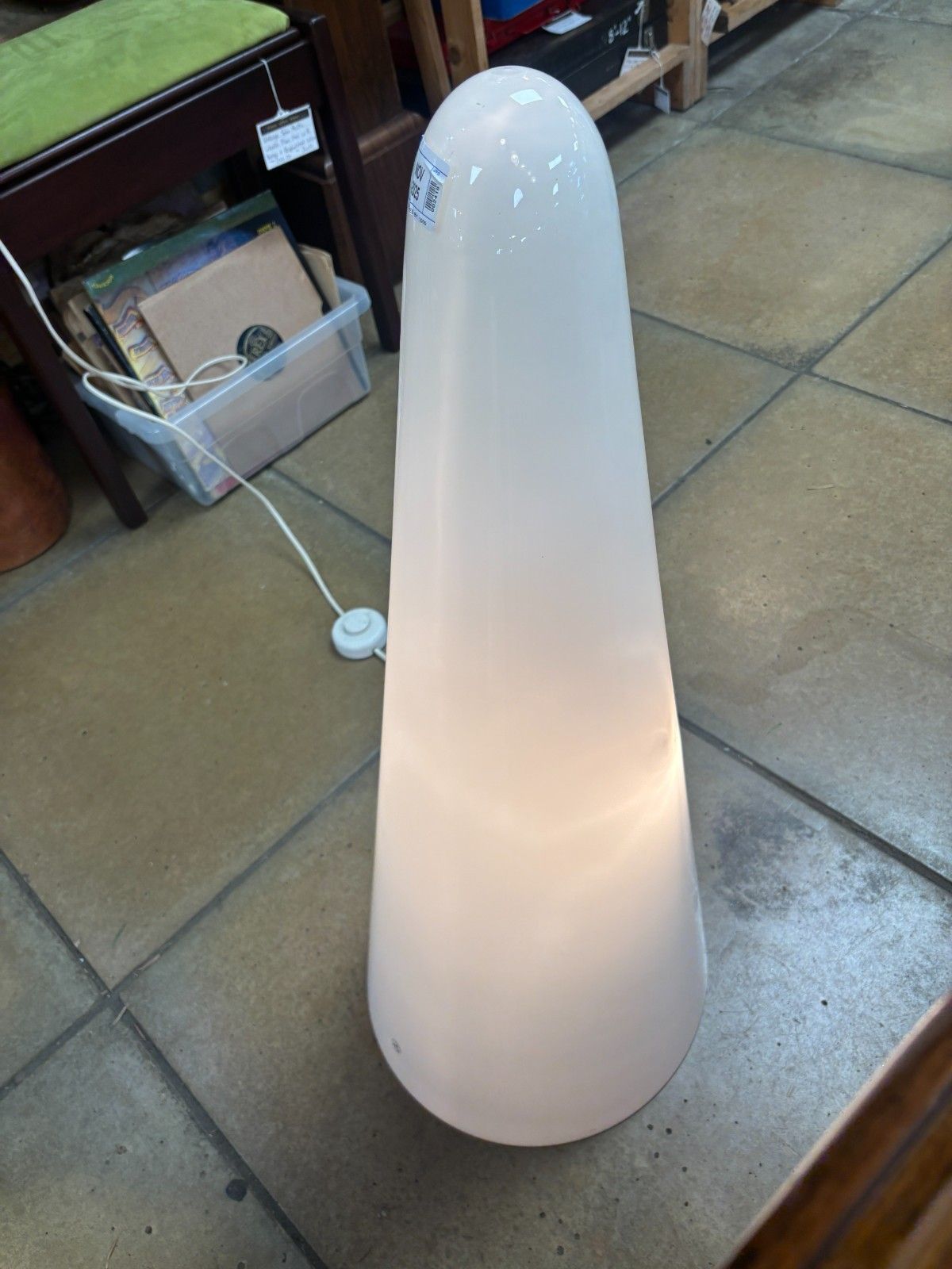 Rare Large Mid Century Peill & Putzler Cone Milk Glass Lamp photo buy