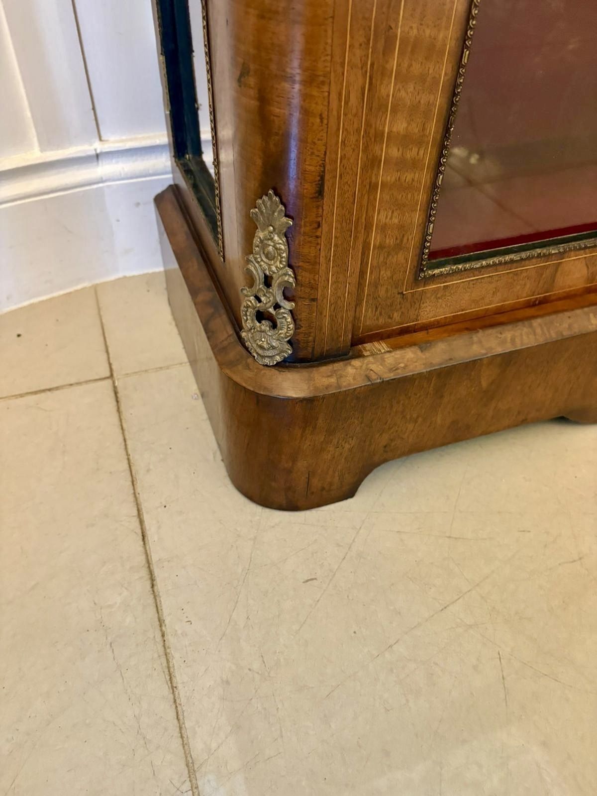 Antique 19th Century Quality Inlaid Burr Walnut Pier Cabinet photo vintage