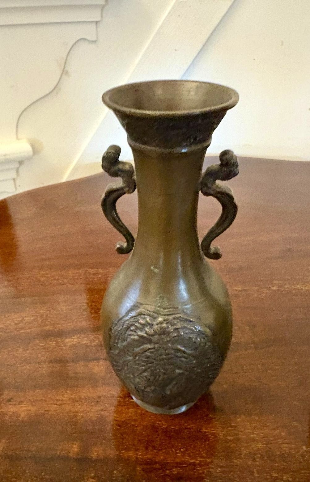 Pair Of Antique Japanese Quality Meiji Bronze Vases photo Home Decor