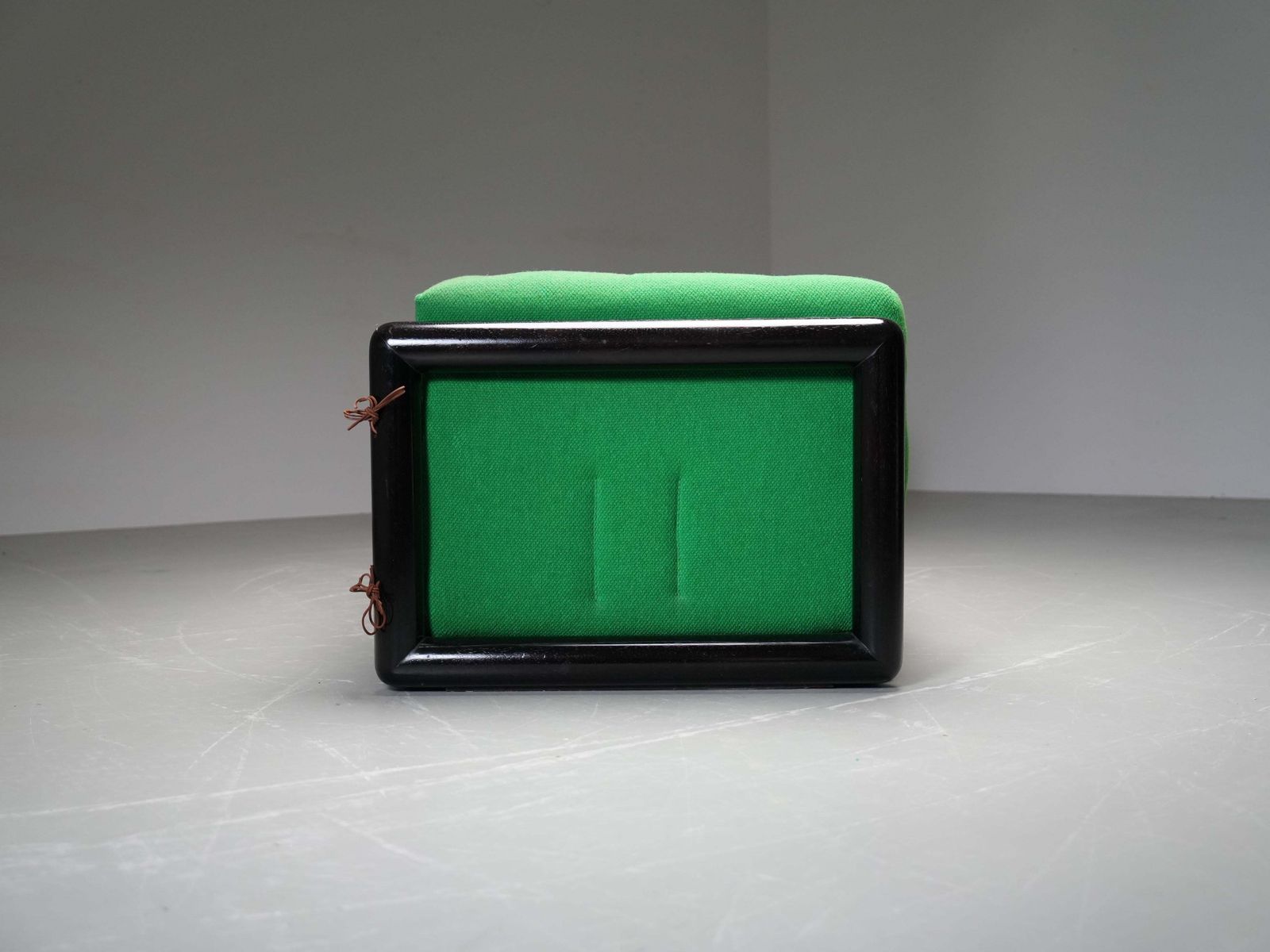 Carlo Scarpa "Cornaro" Sofa Early Edition In Iroko Wood And Fabric, Italy, 1950s photo for sale