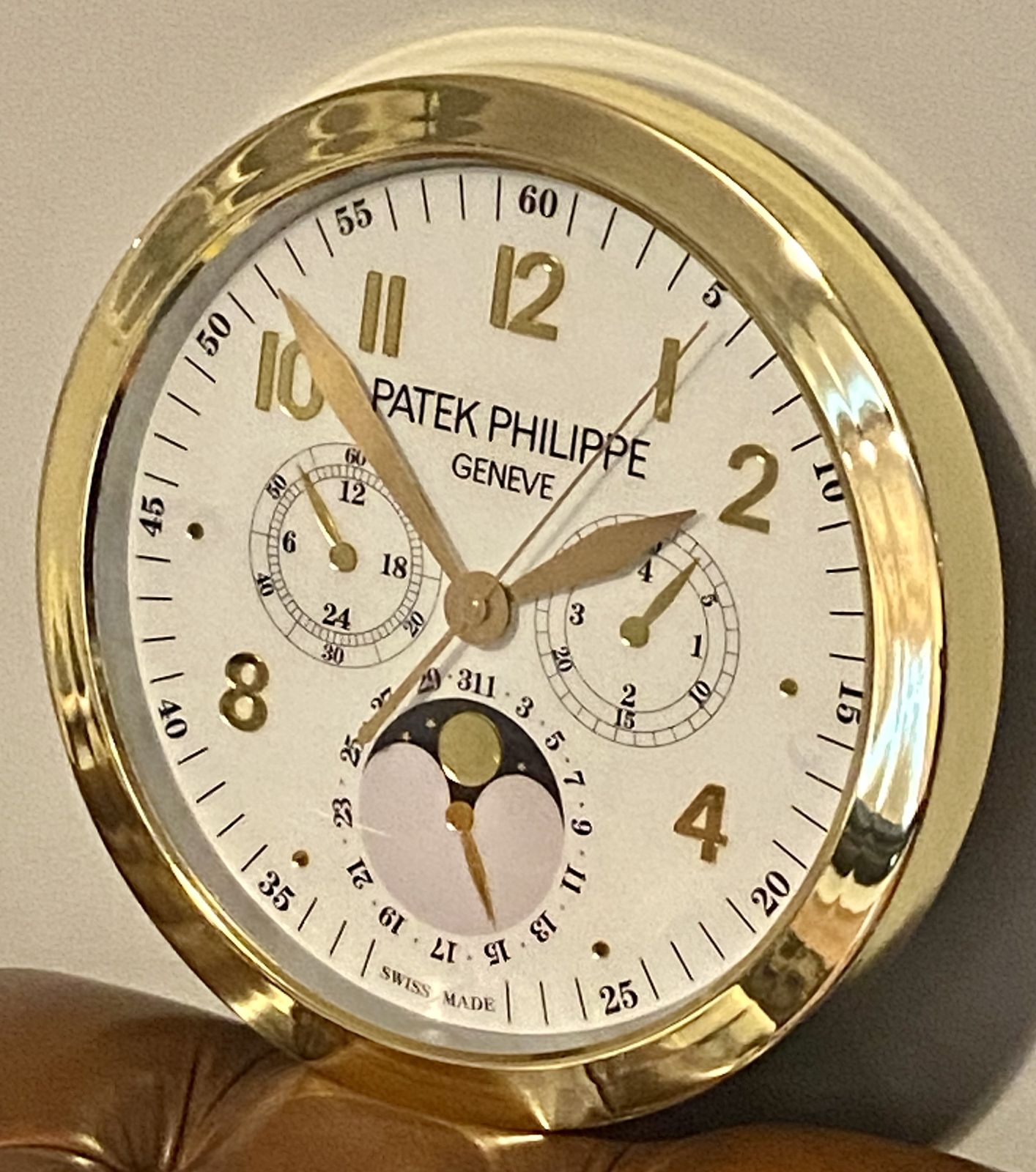 photo furniture Patek Philippe Geneve Swiss Perpetual Calendar Chronograph Nautilus Dealer Promo Luxury Watch Shop Wall Clock Chronograph Timepiece 1st Dibbs Watch