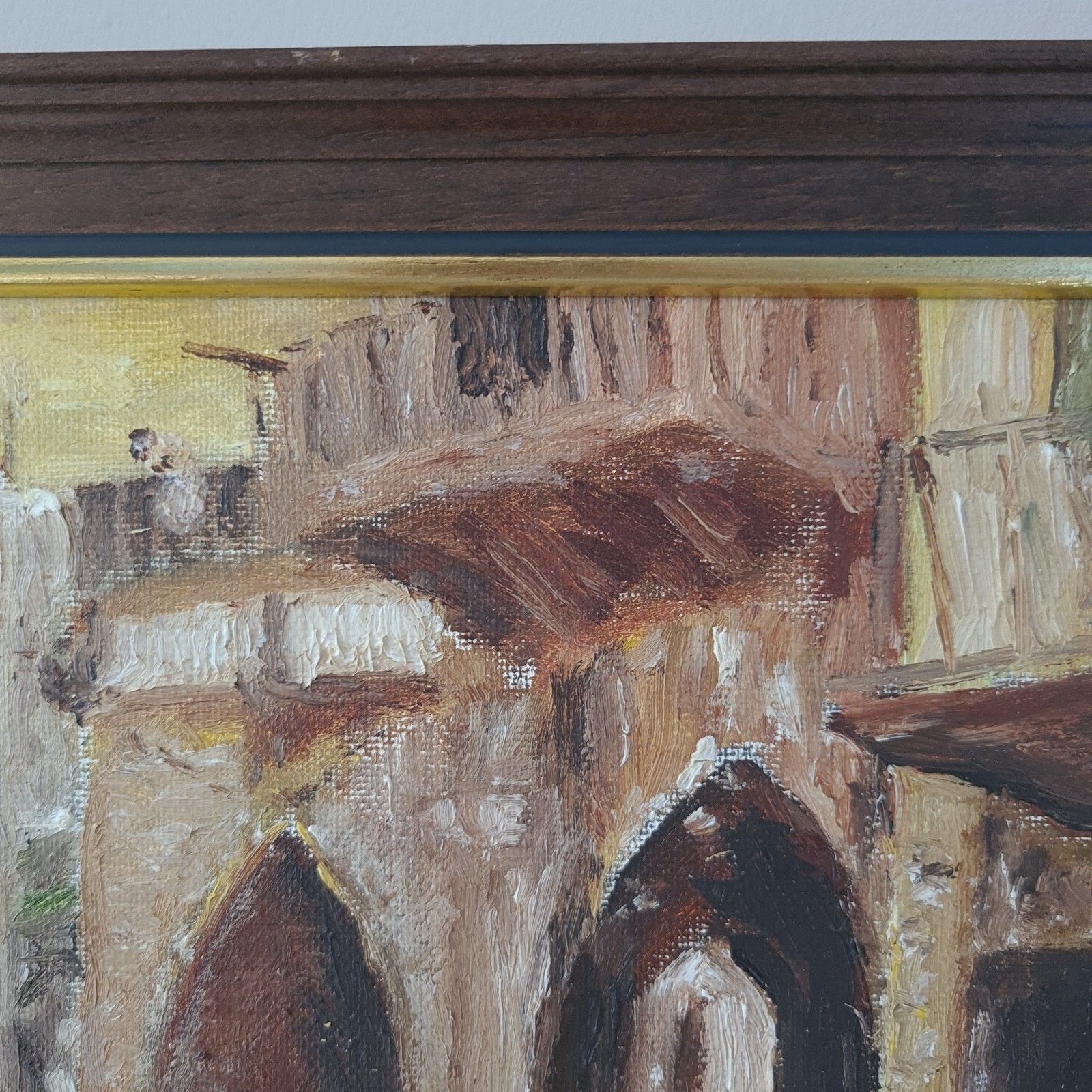 D Winston Signed Oil Painting Acre Street Scene 1993 Akko Israel W40cm X H30cm photo 90.0