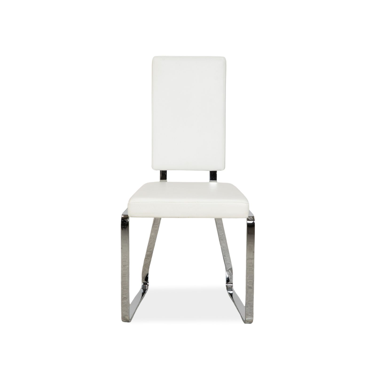 photo furniture Lot de 8 chaises Bacher en cuir, blanc et crème, pour salle à manger