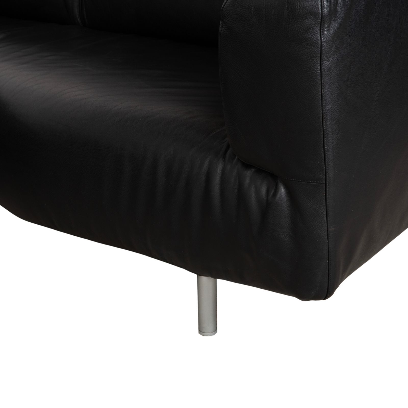 Cassina Met 250 Leren Hoekbank Zwart Zilveren Poten photo buy