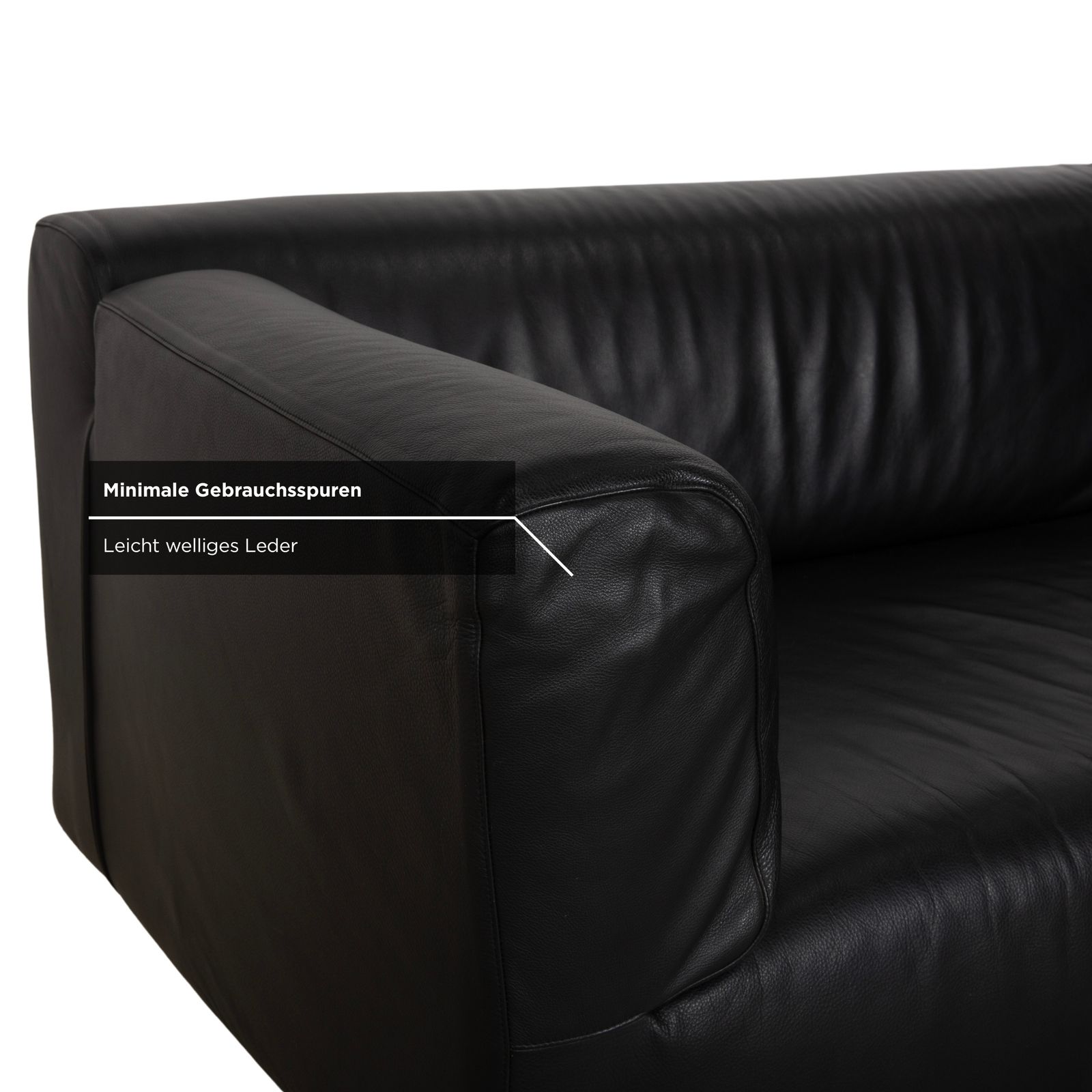 Cassina Met 250 Leren Hoekbank Zwart Zilveren Poten photo vintage