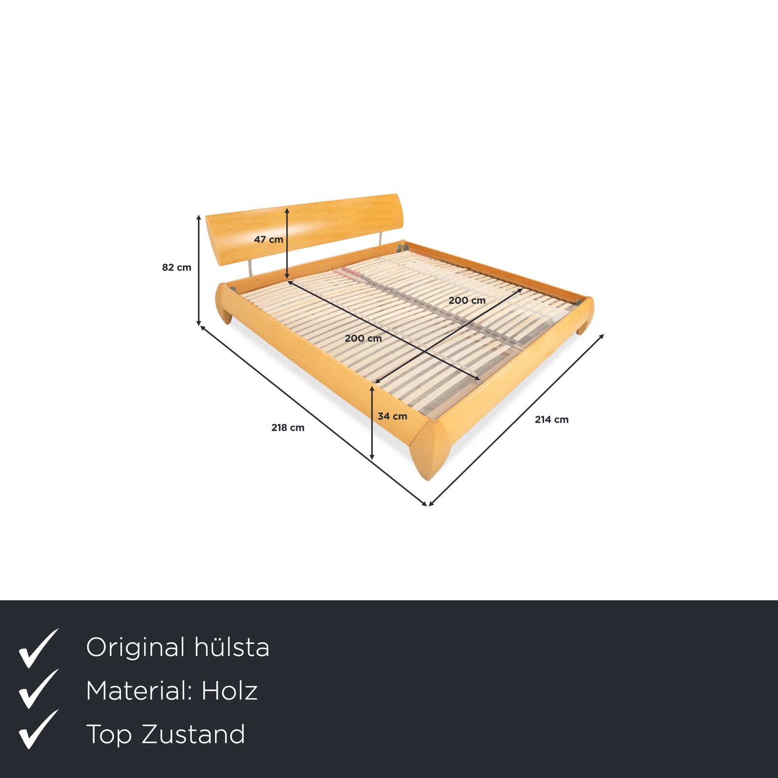 Lit en bois Hülsta brun photo furniture