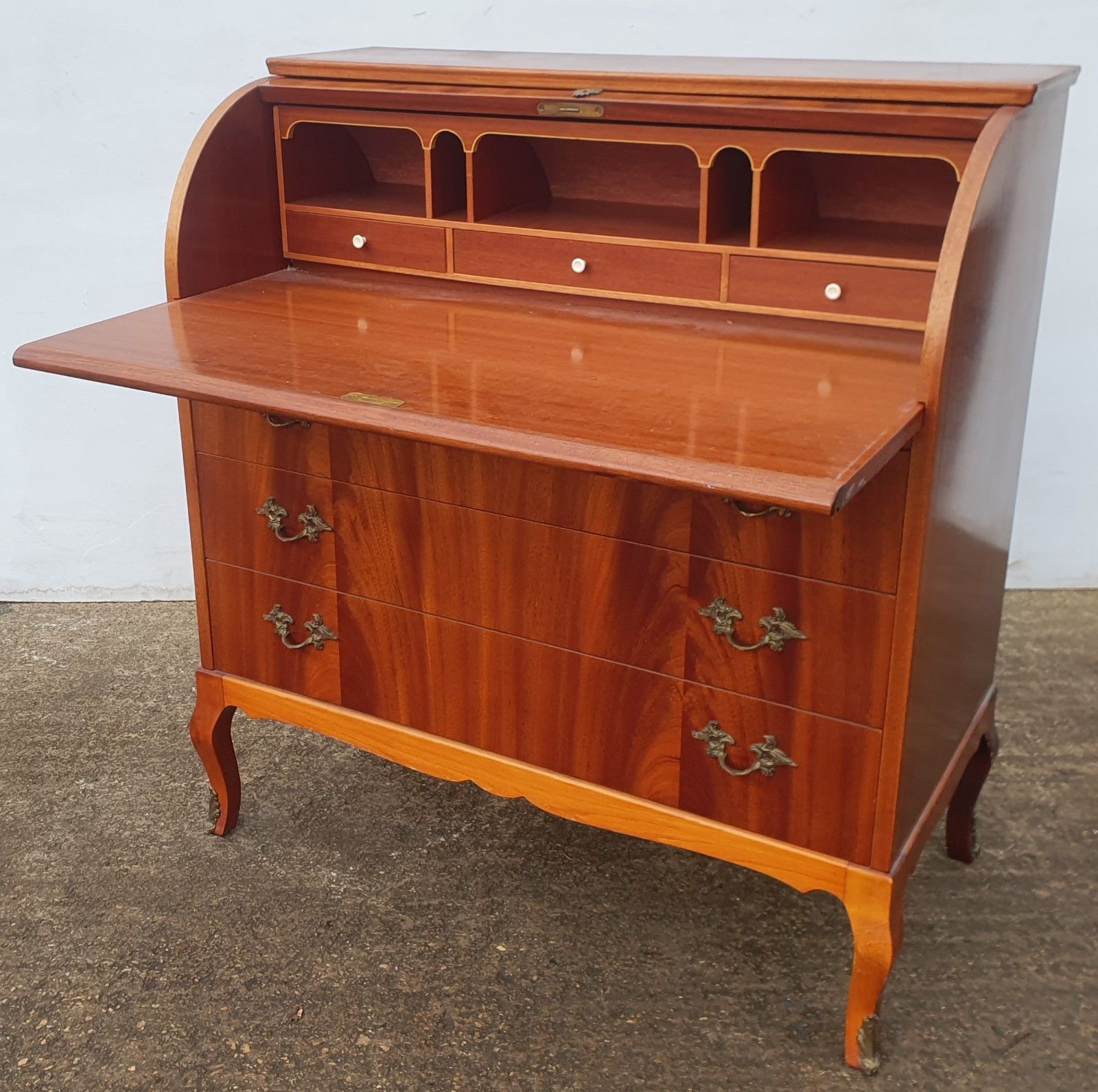 Mid Century 1960s Roll Top Teak Bureau / Desk By Egon Ostergaard photo 345.0