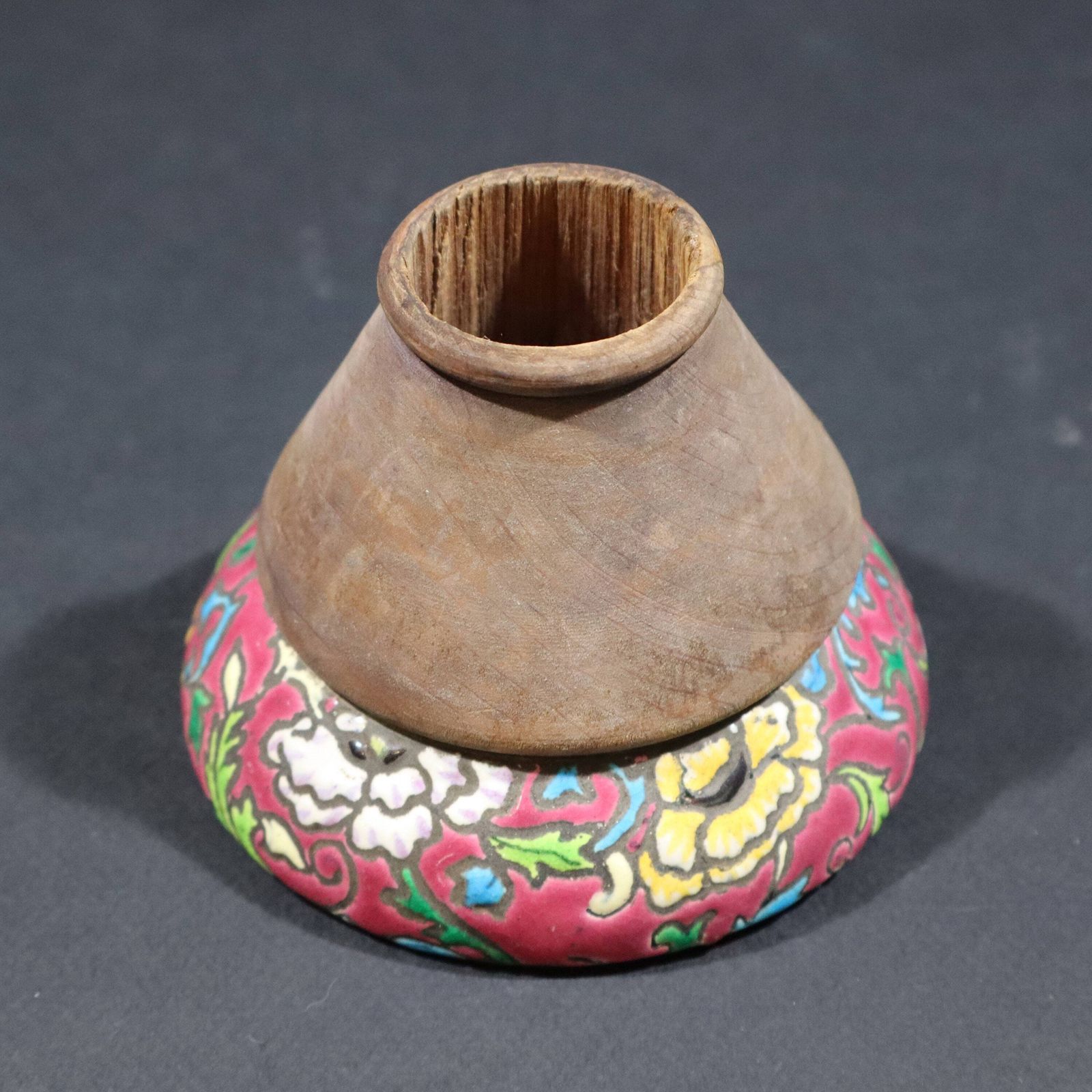 French Art Deco Floral Match Holder Striker In Longwy Pottery photo Home Decor