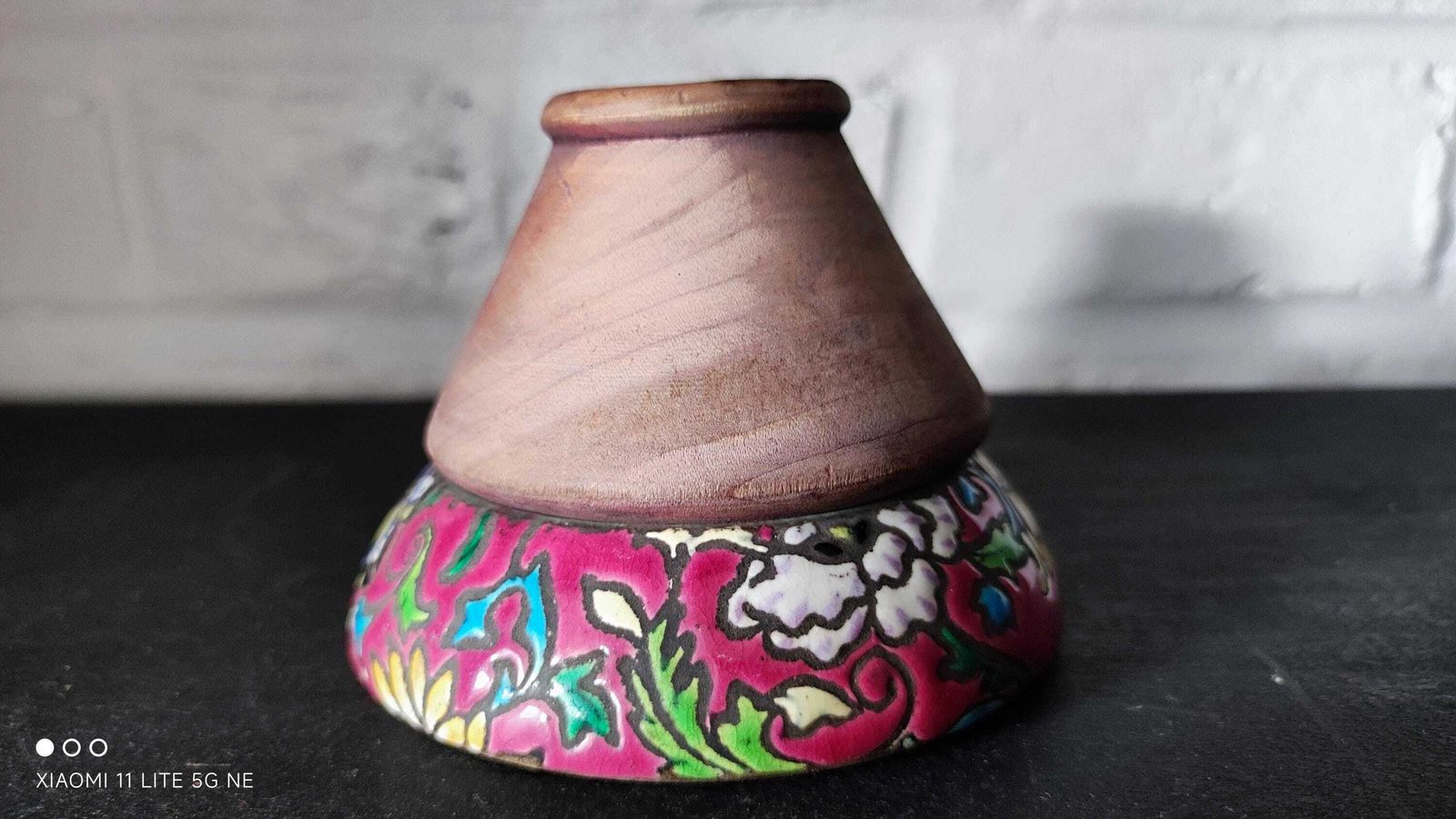 photo furniture French Art Deco Floral Match Holder Striker In Longwy Pottery