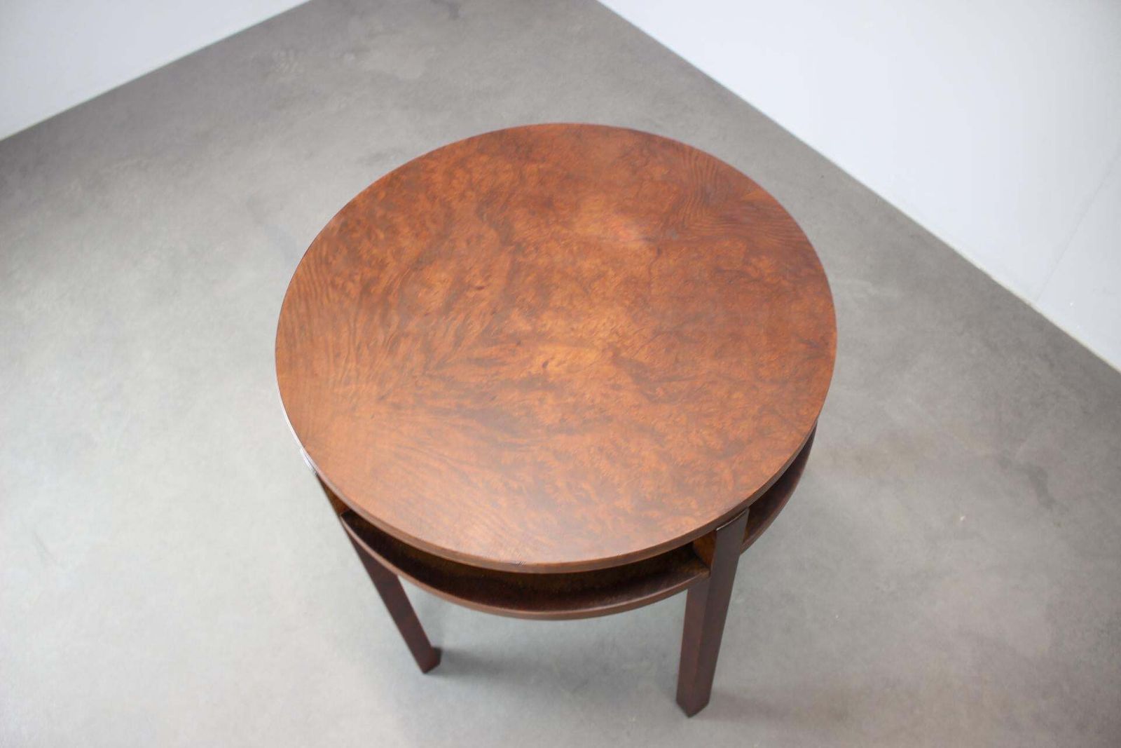 Art Deco Mahogany Veneer Table, Czechoslovakia, 1930s, Restored photo furniture