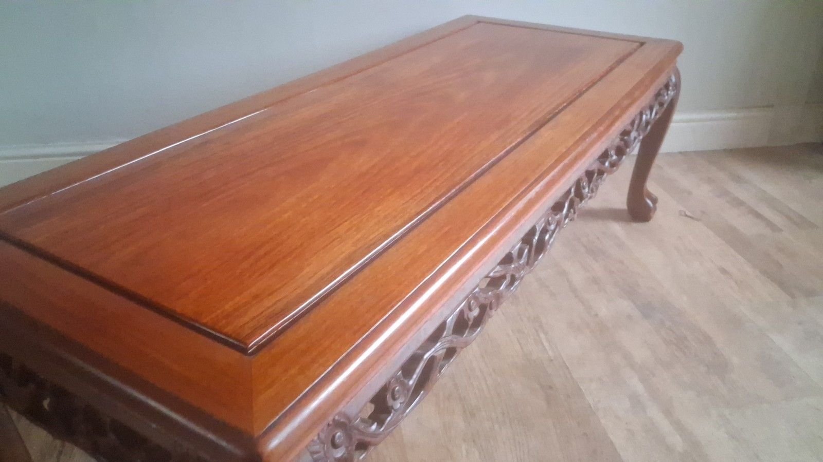 Outstanding Oriental Chinese Carved Rosewood Mid Century Drinks /Coffee Table photo vintage