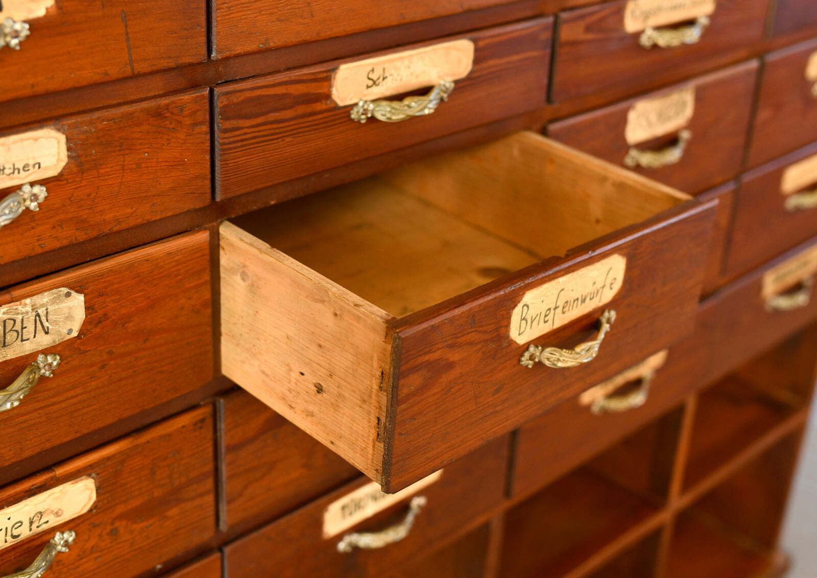 Art Nouveau Ironmongers Drawers Circa 1910 photo vintage